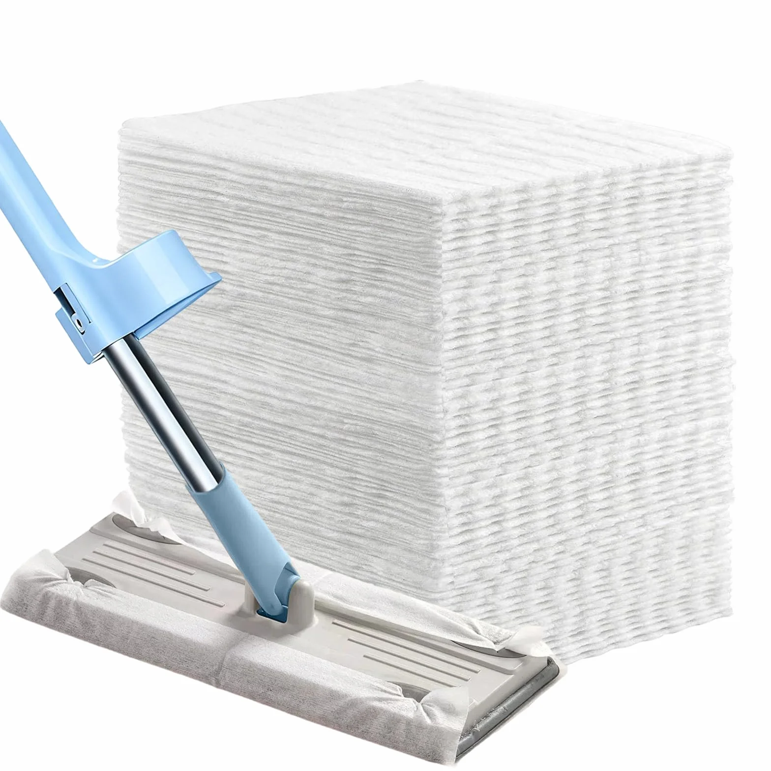 Jednorazowe ściereczki do zamiatania na sucho 100 szt. – podkładki elektrostatyczne o płaskim splocie, kompatybilne z Speedmop i mopami podłogowymi, 19 x 15 x 9 cm do czyszczenia sierści