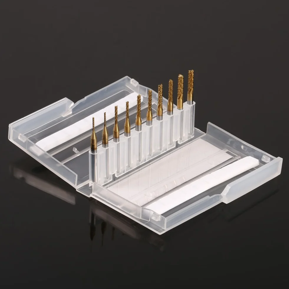 10 Szt. Narz?dzia Do Frezowania Cnc Z W?glików Spiekanych 1.0-3.0mm Frez Trzpieniowy Pokryty Tytanem