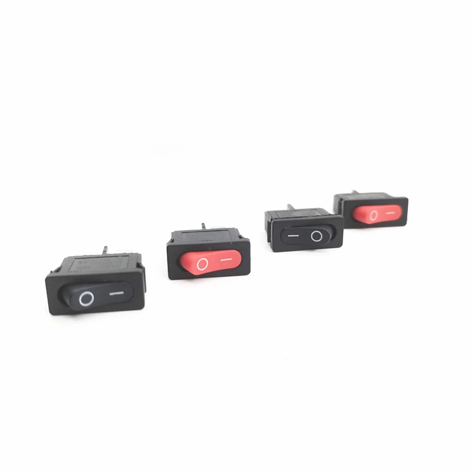 ELTOX Przełącznik kołyskowy 5 sztuk KCD1-110 10x22mm Czarny Super cienki przełącznik kołyskowy NO/Off 2 piny Mały Instrument Power Switch (Color : Noir)