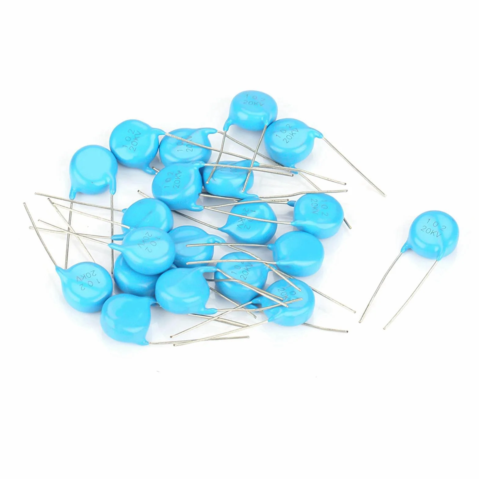 20Pcs 20Kv 1Nf 0.001Uf 1000Pf, Kondensator 1Nf 20Kv Capacitor 102 High Voltage Ceramic Capacitor Kit