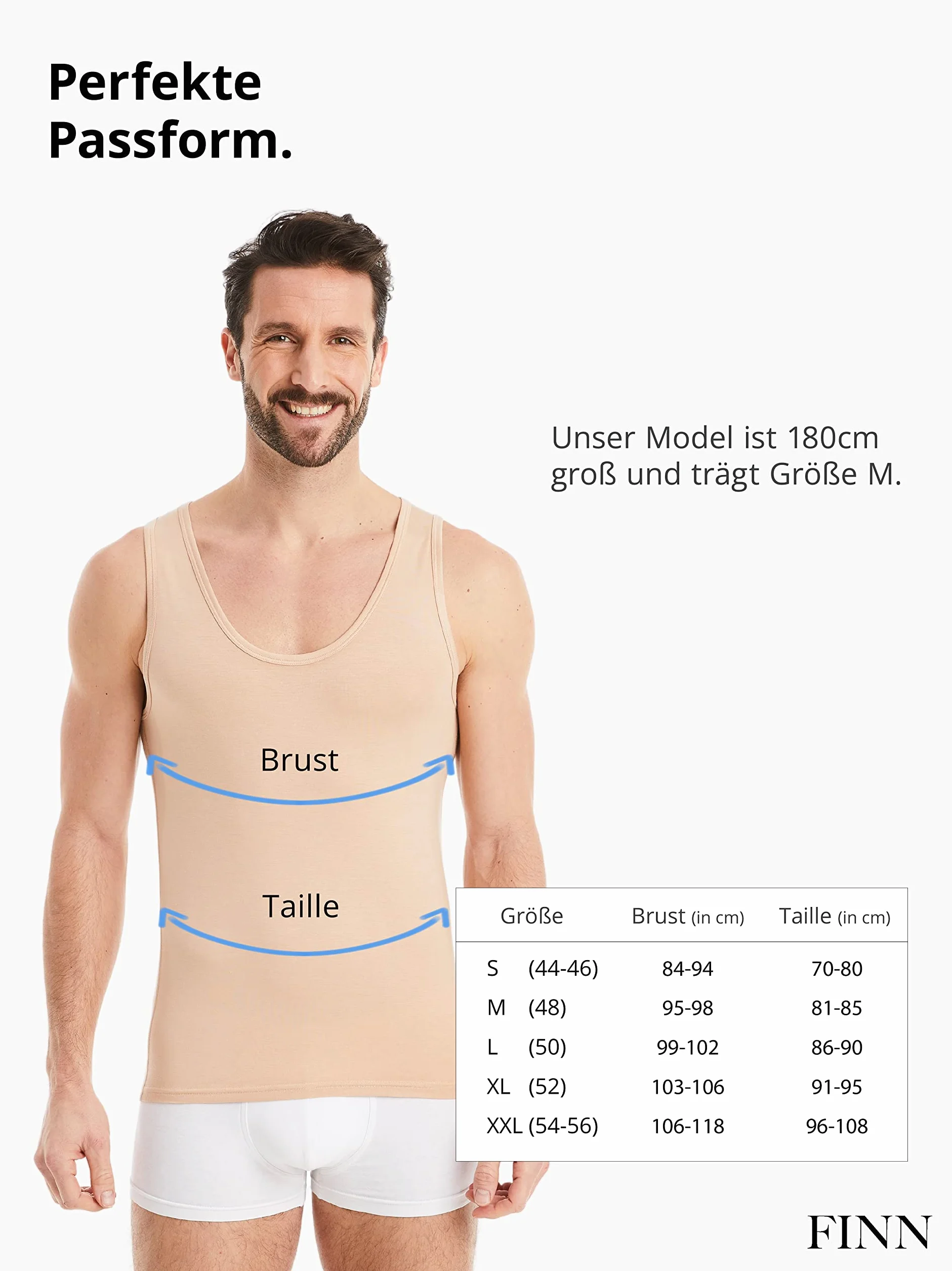 FINN Podkoszulek biznesowy męski bez rękawów Tank Top - podkoszulek męski z oryginalnego materiału Lenzing® Modal - idealna koszulka pod pachami pod koszulą i garniturem