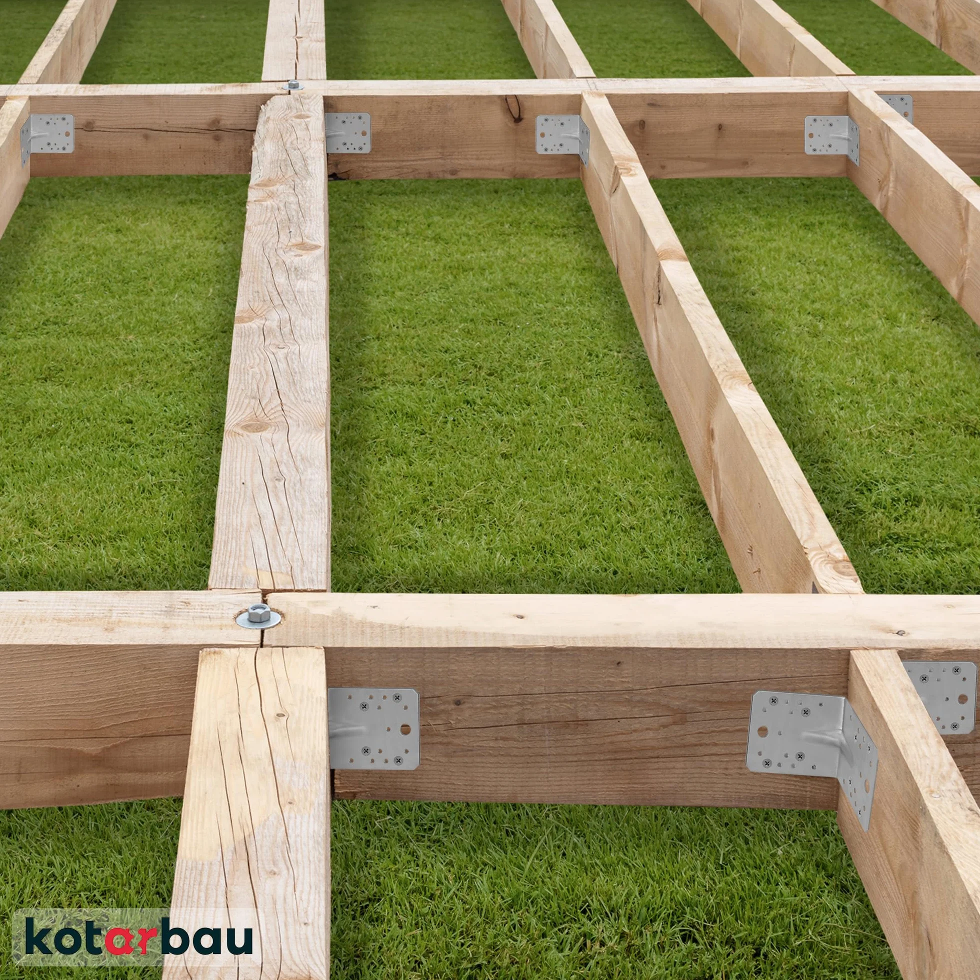 KOTARBAU® 12 szt. Kątownik Ciesielski - Łącznik Budowlany - 150 x 150 x 65 mm - Stal ocynkowana - z Przetłoczeniem - Nierdzewny