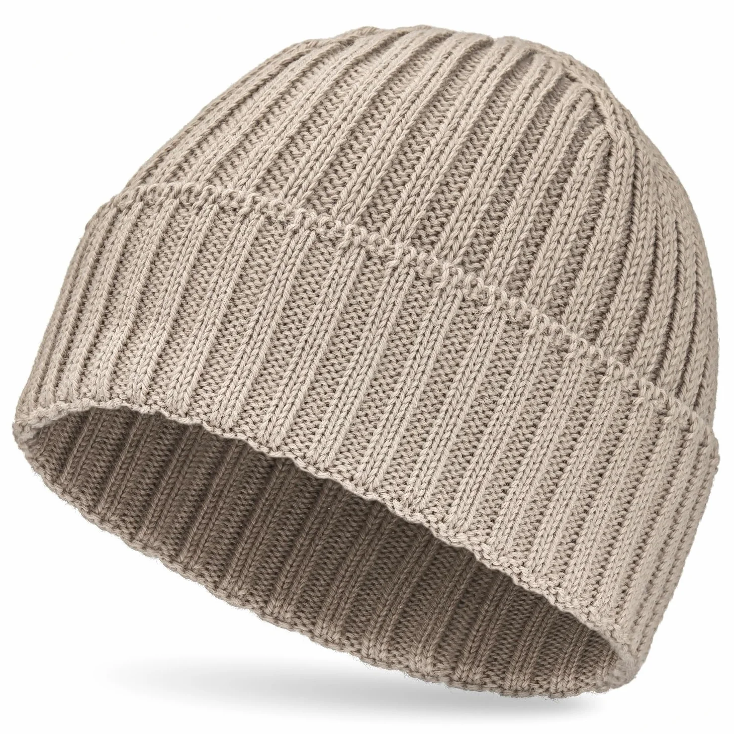 HANSA-FARM miękka damska i męska czapka w 100% z wełny alpaki, w ponad 14 kolorach - wysokiej jakości zimowa czapka z dzianiny / czapka wełniana Beanie, Beige - NFA02, jeden rozmiar