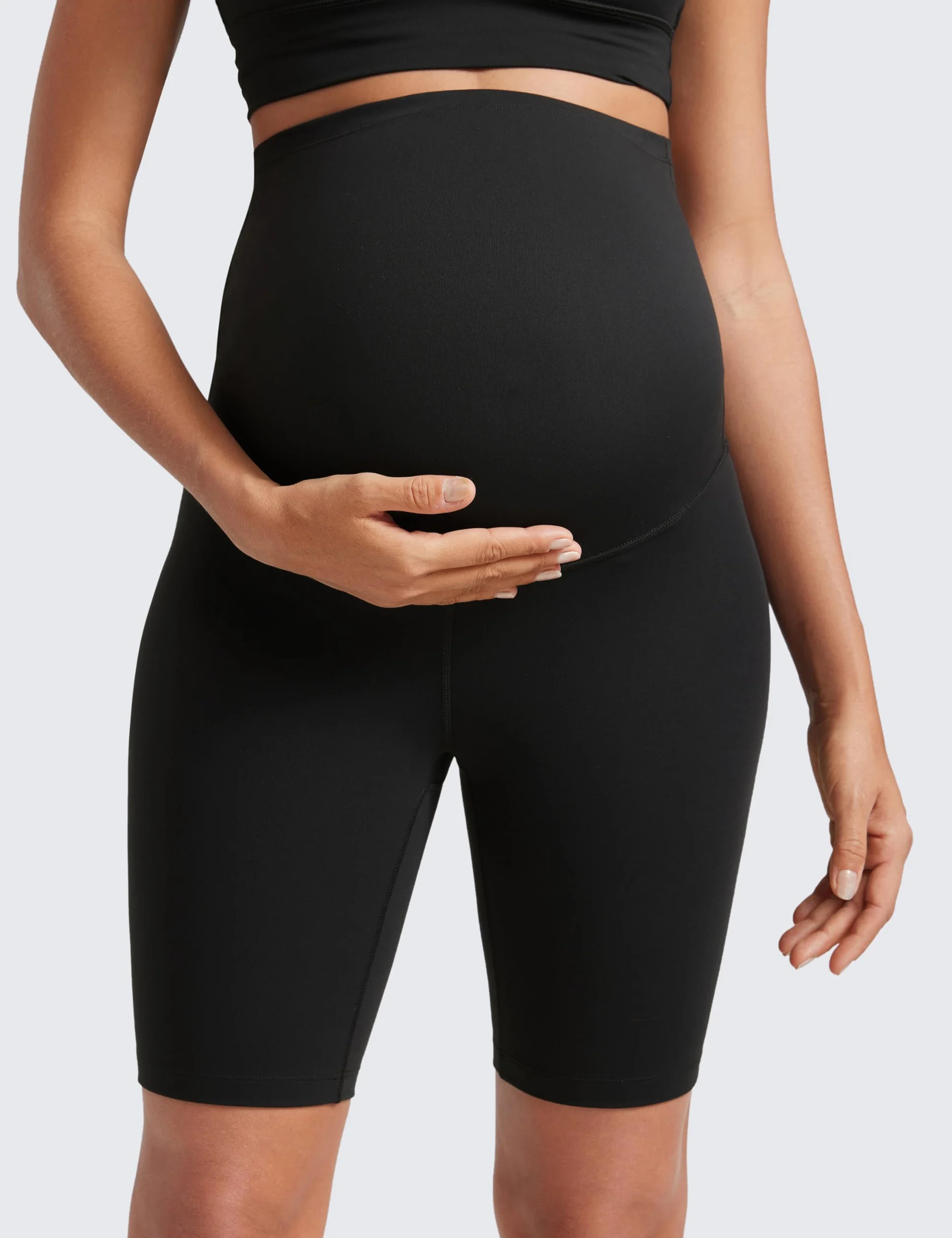 CRZ YOGA Damskie szorty ciążowe Butterluxe Biker Shorts zakrywające brzuch 8" - odzież sportowa do ćwiczeń jogi w ciąży