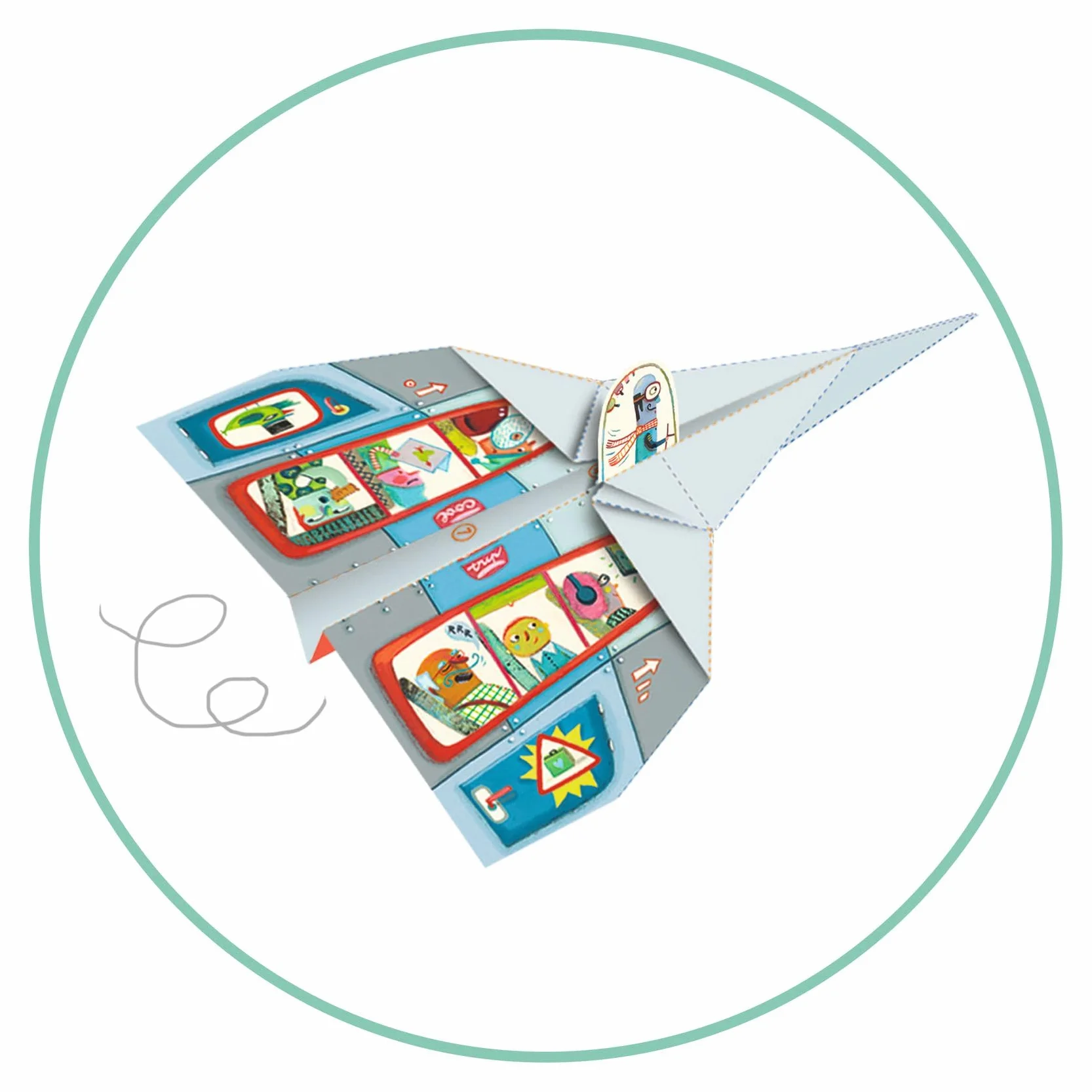 Djeco DJE - 079 DJ08760 Planes Origami samolot model samolotu z papieru, wielokolorowy