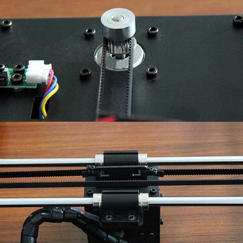 Zestaw pasów zębnych z napinaczem pasów 2 szt. GT2 aluminiowe paski zębate, koła pasowe, 20 zębów, kołnierz synchroniczny 8 mm otwór do drukarki 3D