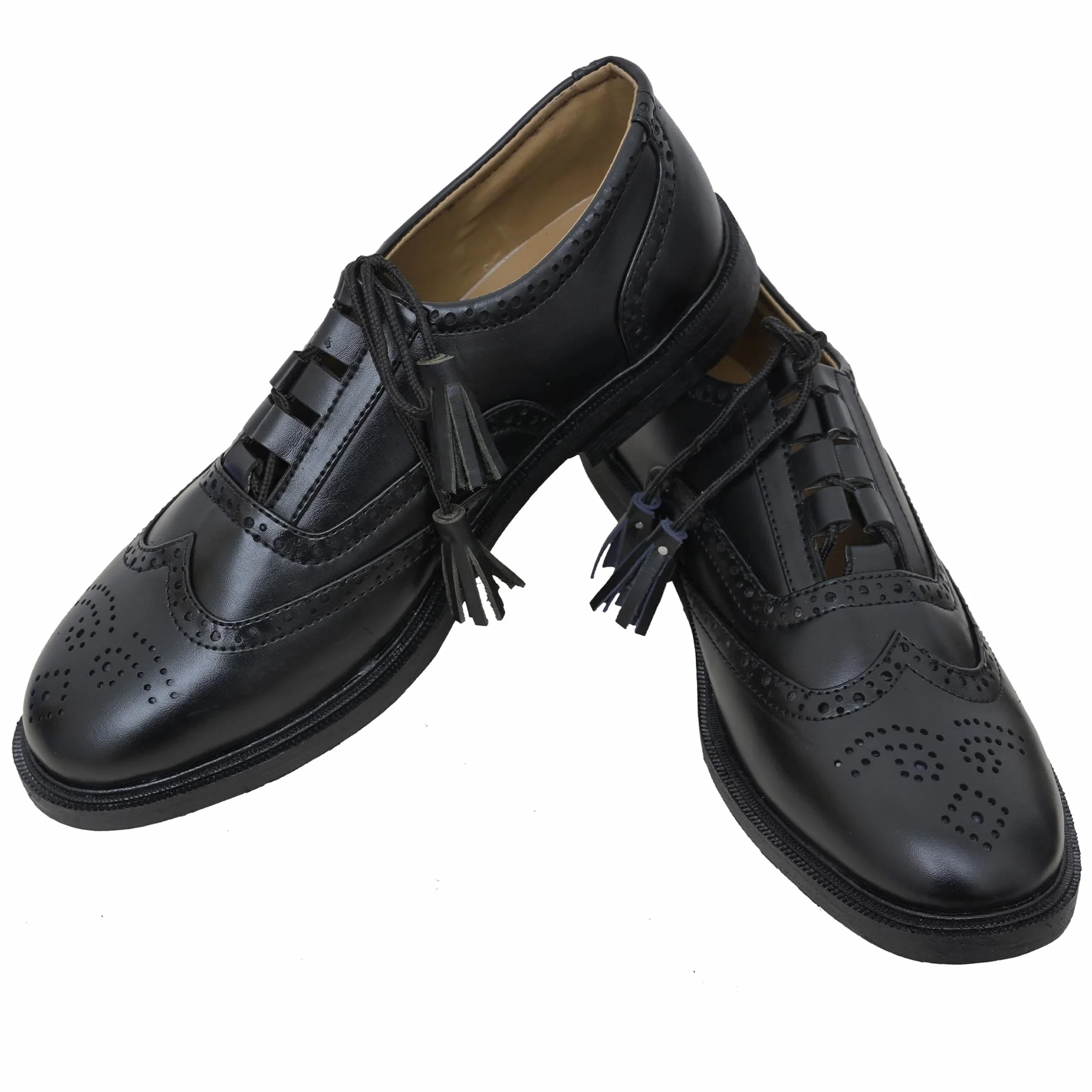 Męskie skórzane półbuty Ghillie, szkockie półbuty lub kilt, eleganckie, formalne, wygodne dopasowanie, sznurowane buty ślubne