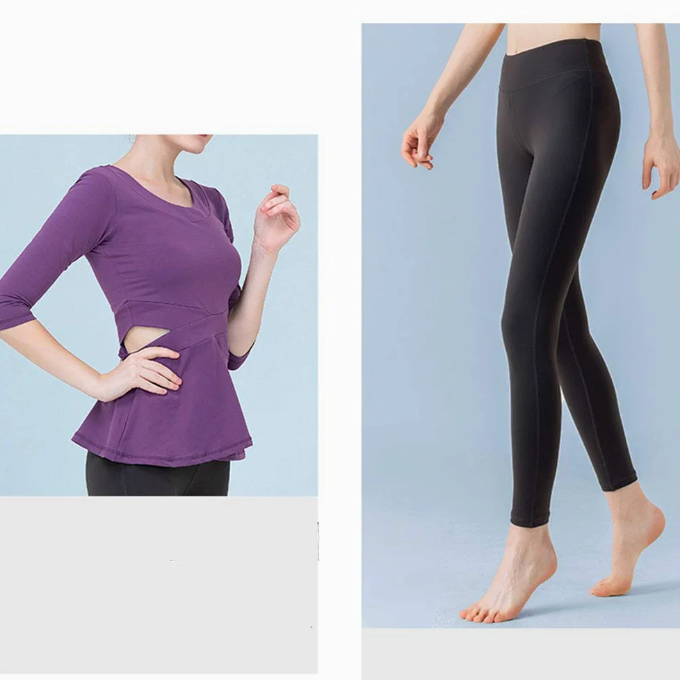 Damskie legginsy bezszwowe z wysoką talią spodnie do jogi, bieganie trening rozciągliwe rajstopy, dowy codzienny długi rękaw bluza wąskie spodnie trening zestawy joggingu, a,M