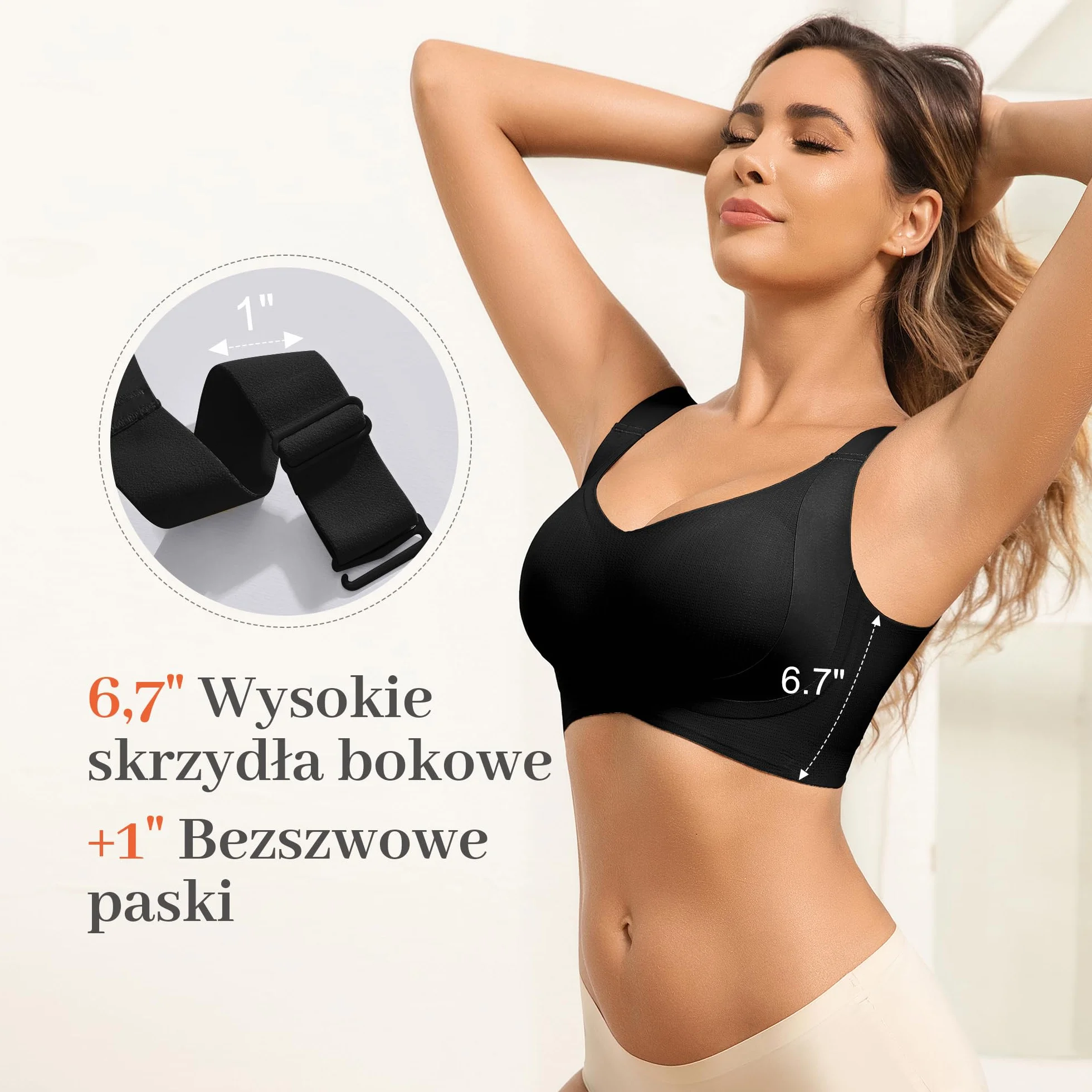 Biustonosz Bezszwowy Damski Push Up Bez Fiszbinów Niewidoczny