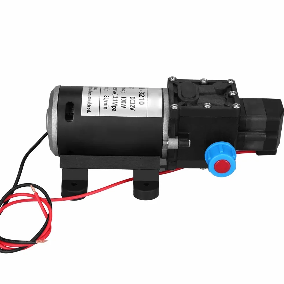 Wysokociśnieniowa Pompa Wodna 12V DC 100W, 8L/Min 160Psi, Samozasysająca Membranowa, do Mycia Kamperów, Samochodów, Łodzi, Nawadniania Ogrodu