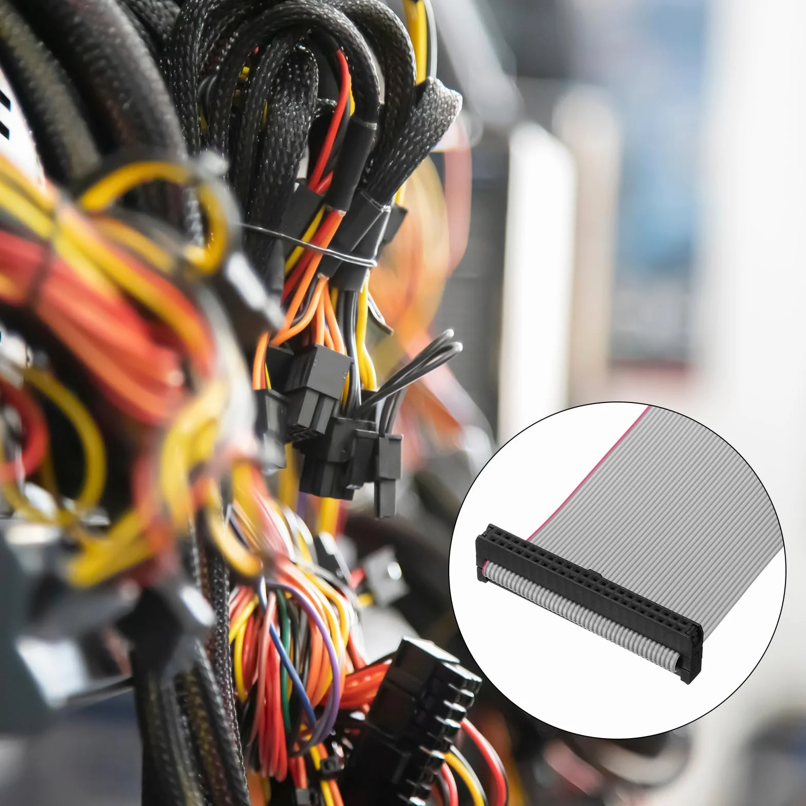QUARKZMAN 2 sztuki 26-biegunowy kabel płaski szary DB25 wtyczka na FC-26P 2,54 mm wymiar rastra 30 cm długość DB kabel szeregowy do komputera, wyświetlacz LED, DVD z 4 śrubami