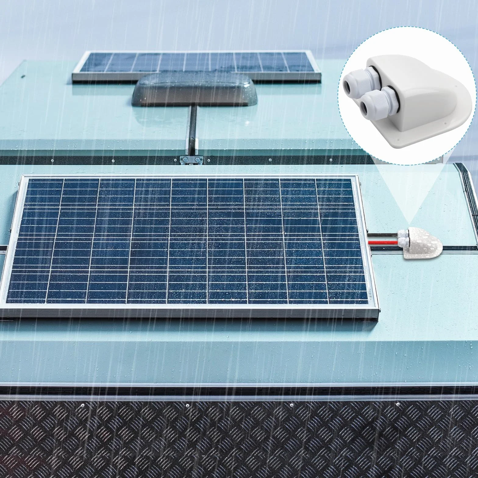 Mbsomnus 2 przepusty kablowe, wodoszczelne IP68, przepust ścienny, przepust dachowy, solarny z tworzywa ABS, podwójna biel, do instalacji solarnych, na kemping, do przyczep kempingowych, kamperów