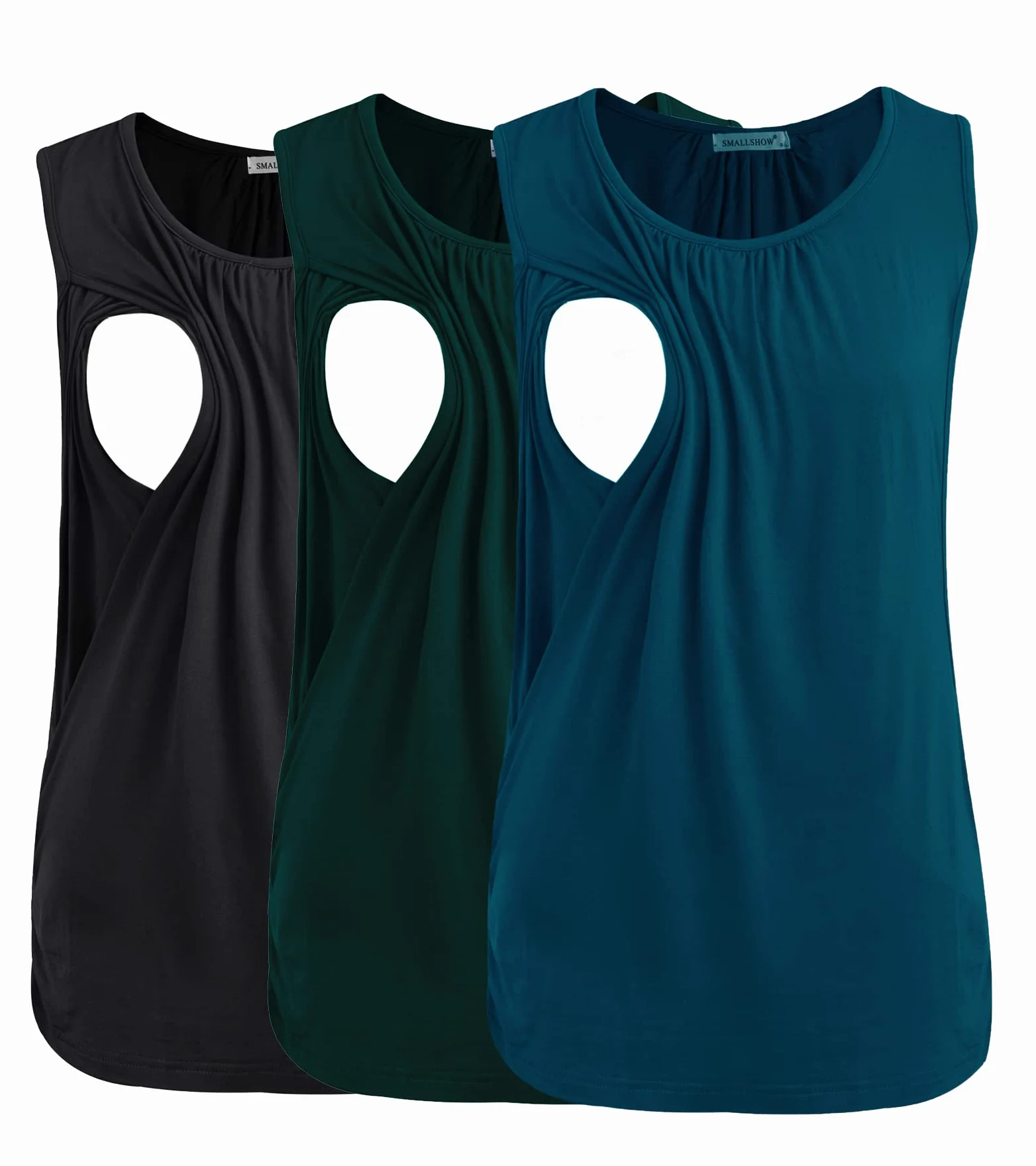 Smallshow 3er Pack Umstands-Still-Tanktops Ärmellos Stillen Tops Damen Stilloberteile