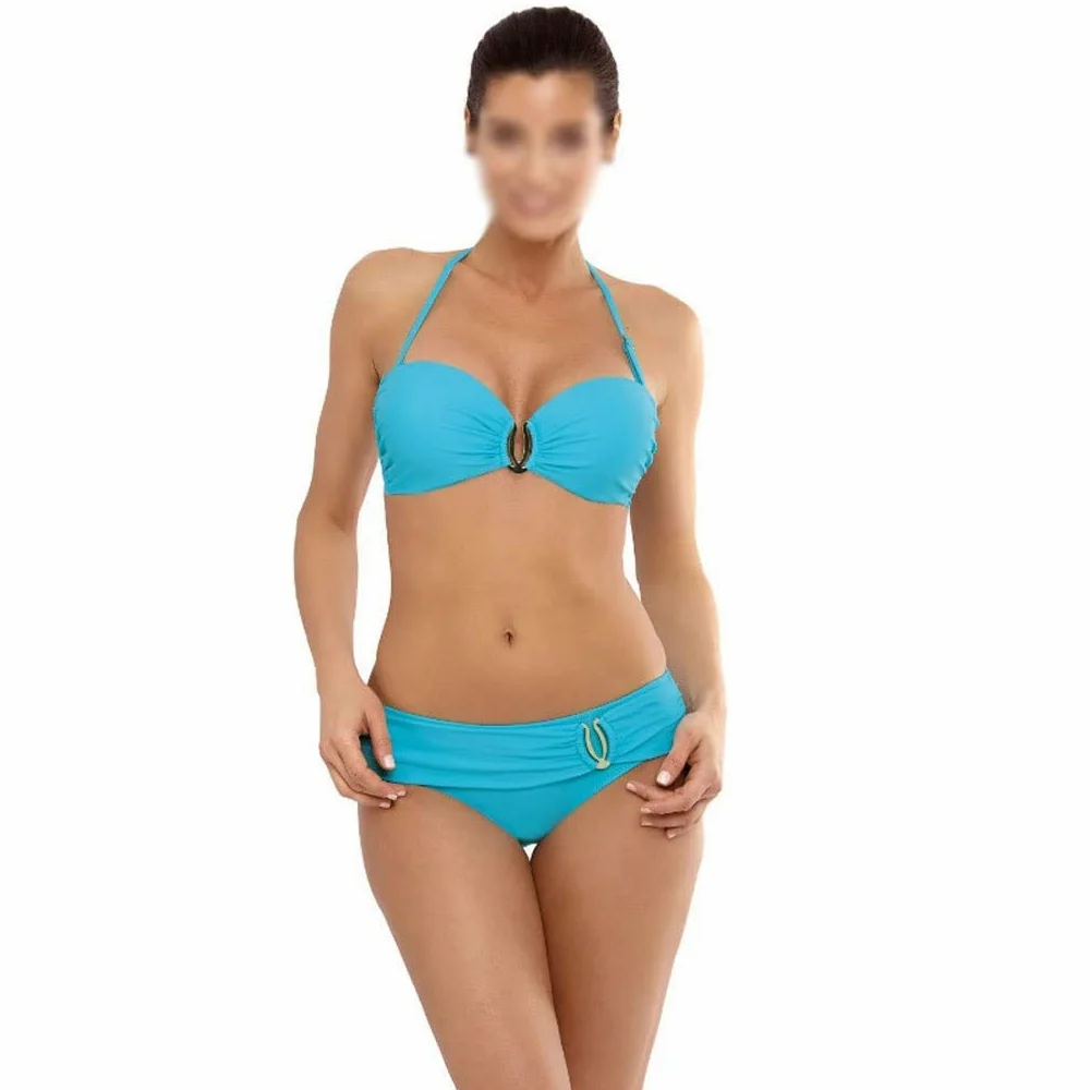 Seksowne Bikini Push Up Solidny Strój Kąpielowy Kobiece Bikini Stringi Strój Kąpielowy Kobiety Stroje Kąpielowe V Neck Biquini Bikini Set (Kolor: Niebieski, Rozmiar: Kod S) (Niebieski M)