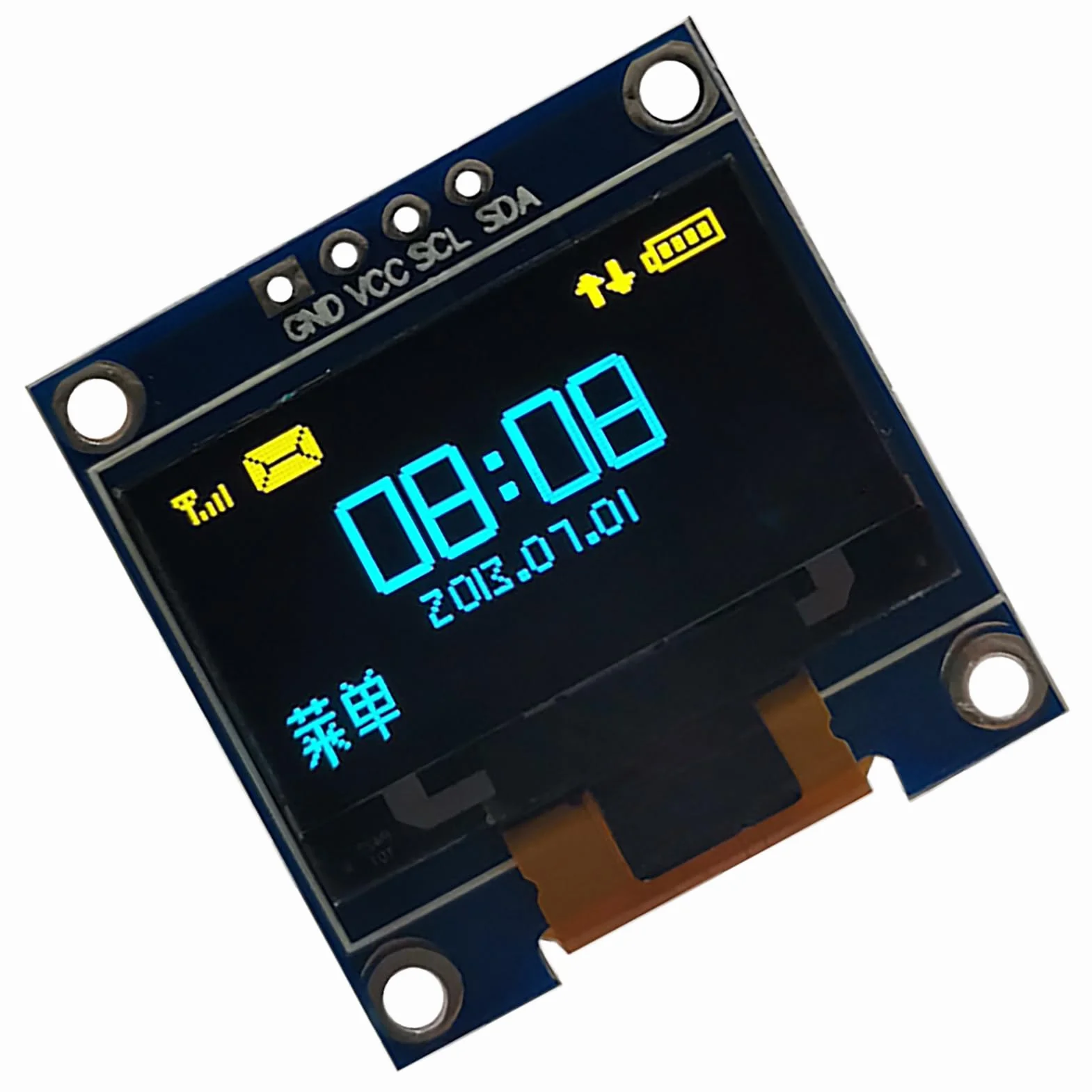 Moduł Wyświetlacza OLED 0,96 Cala, 128x64 Pikseli żółty Niebieski SSD1315 Mini Samoświecąca Płytka Wyświetlacza, Wyświetlacz Szeregowy IIC I2C, Kompatybilny z Ar Duino, Seria 51