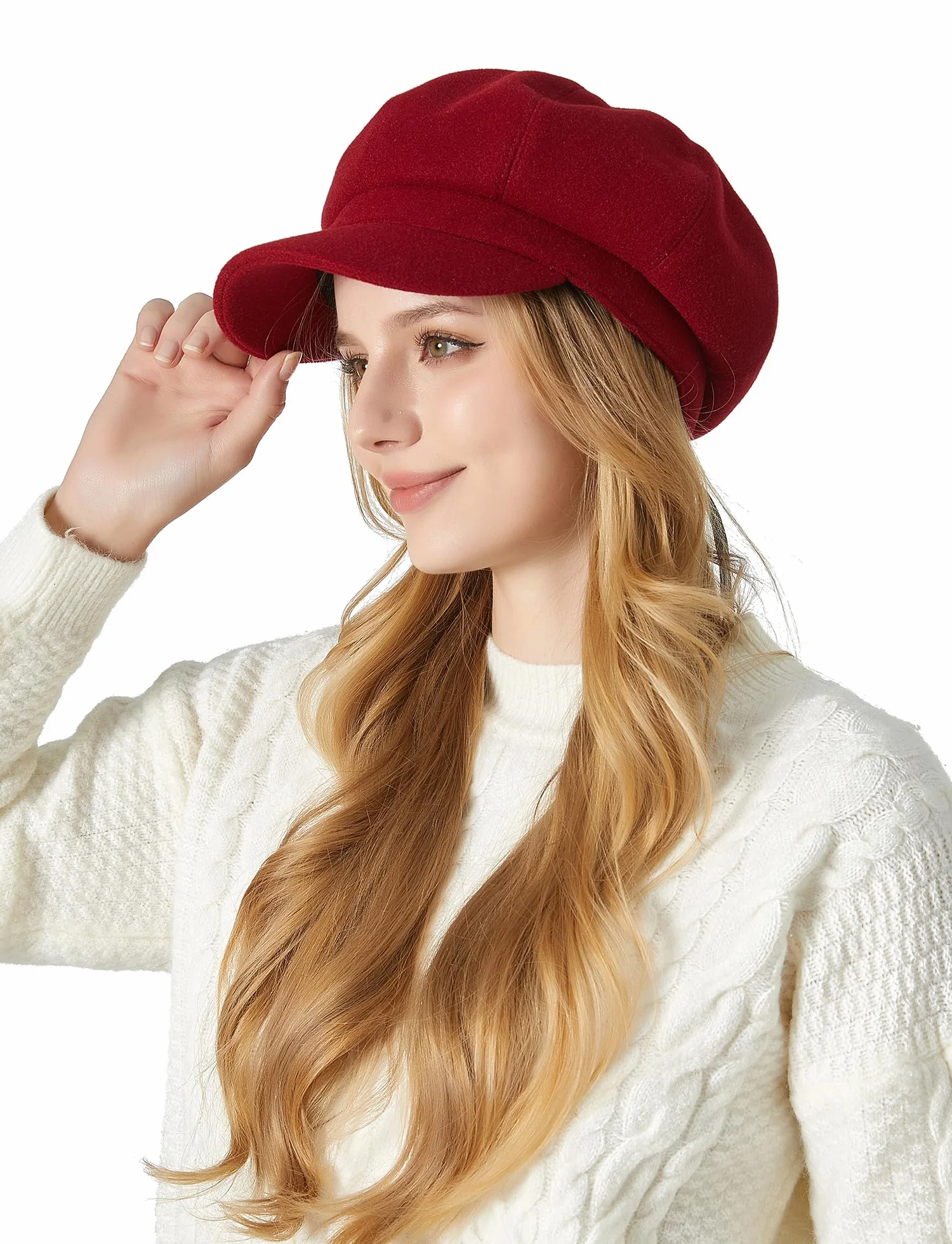 FEOYA Klasyczna damska czapka balonowa Newsboy Cap Vintage beret