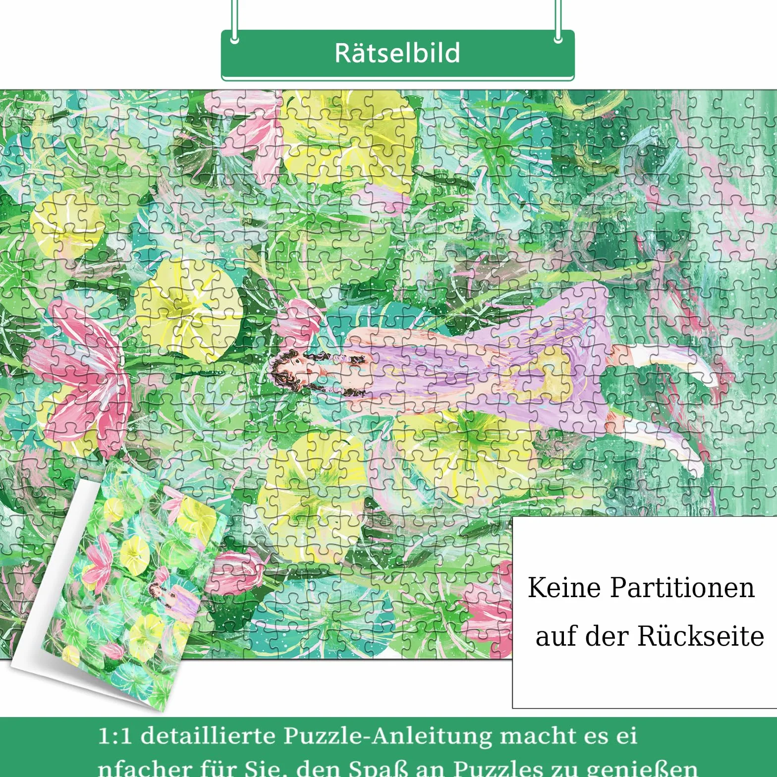 HUADADA Puzzle 500 sztuk, klasyczne puzzle 500 elementów dla dorosłych rodzina interaktywne puzzle prezent lato