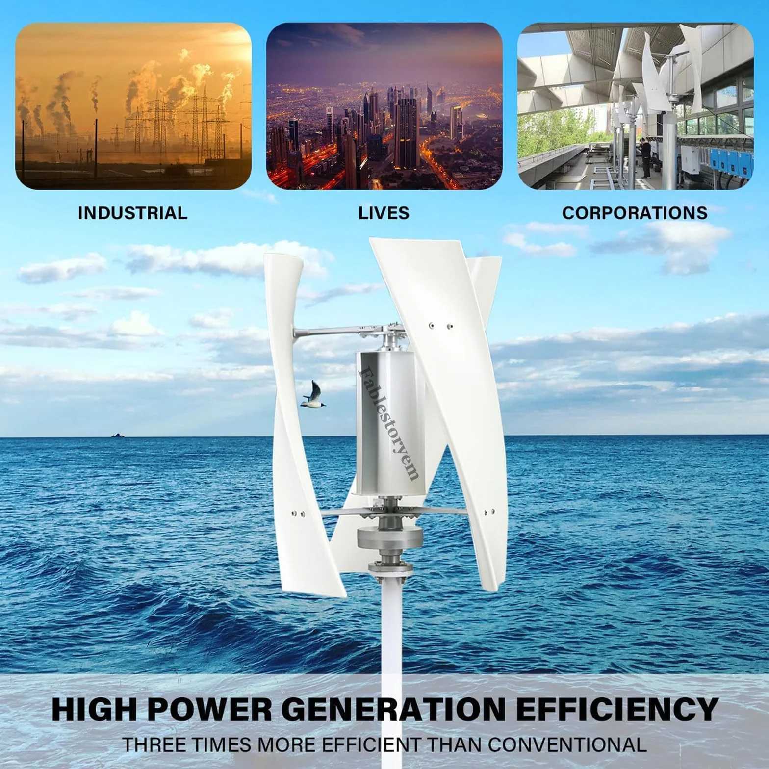 Zestaw generatora turbiny wiatrowej o mocy 14000W ze sterownikiem MPPT, turbina wiatrowa 12V/24V/48V/110V/220V pionowy zestaw generatora wiatrowego zestaw do zasilania domu,White-220V