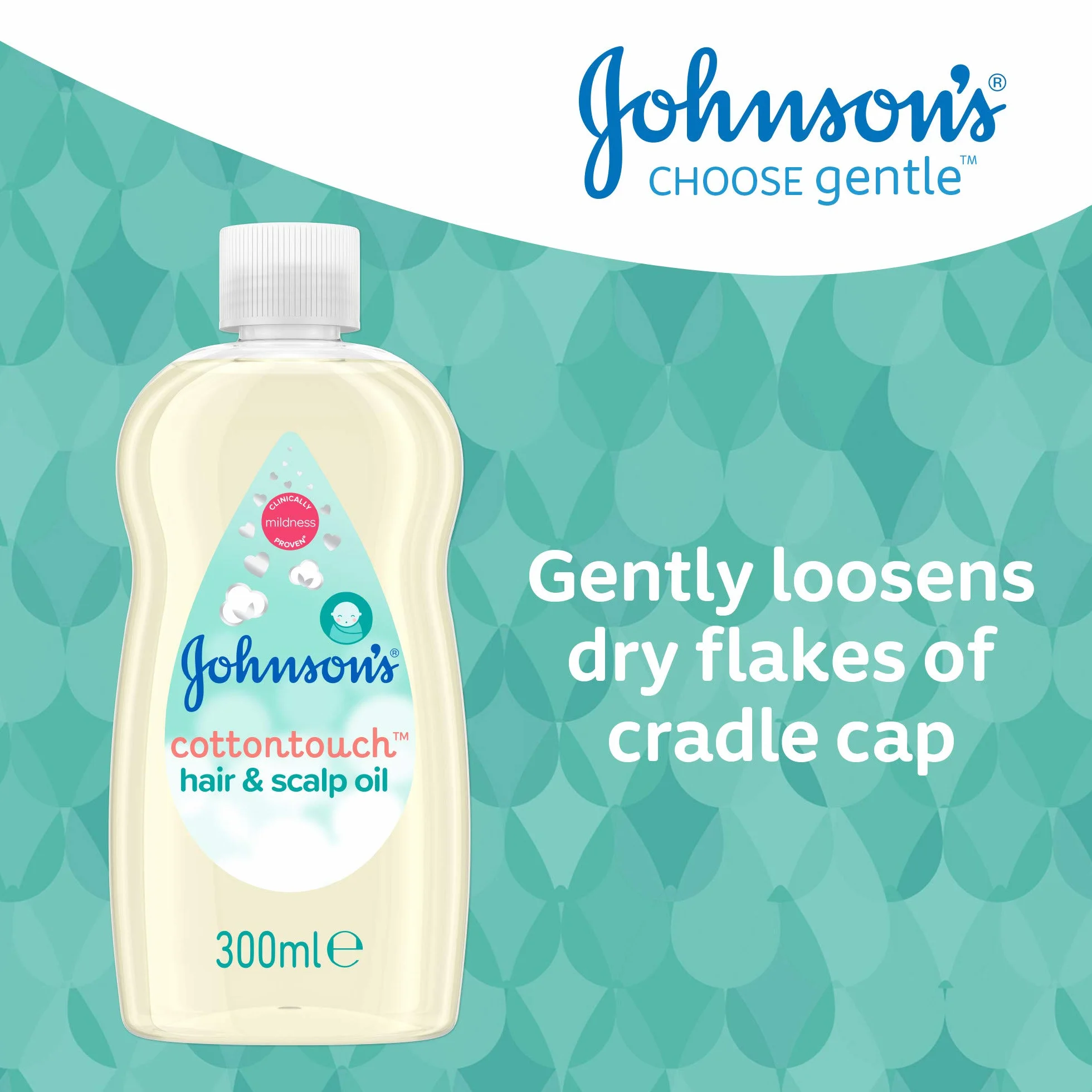 JOHNSON'S Baby Cottontouch Olio per capelli e cuoio capelluto Multipack 300 ml - Clinicamente collaudato adatto per la pelle del neonato - Allenta i fiocchi secchi causati dalla culla Cap