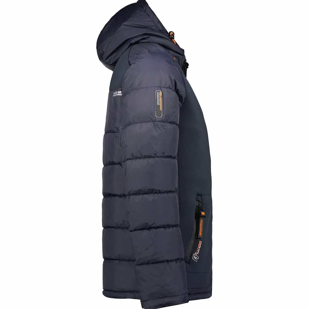 Geographical Norway Beachwood Men Kurtka zimowa męska pikowana, ciepła kurtka z podszewką, wiatrówka z długim rękawem, lekka, ocieplana