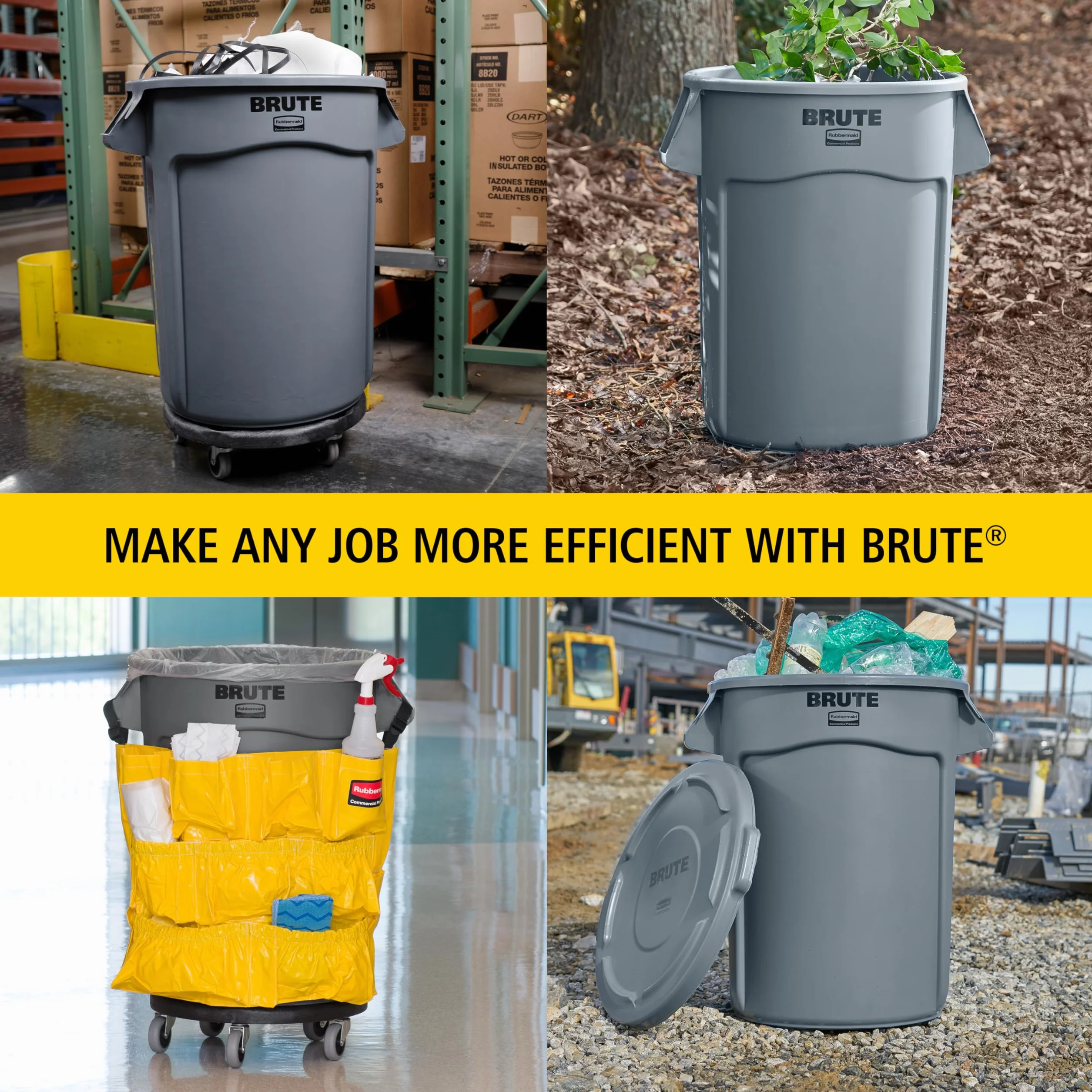 Rubbermaid Commercial Products Brute Round Container 208.2 L - Grey