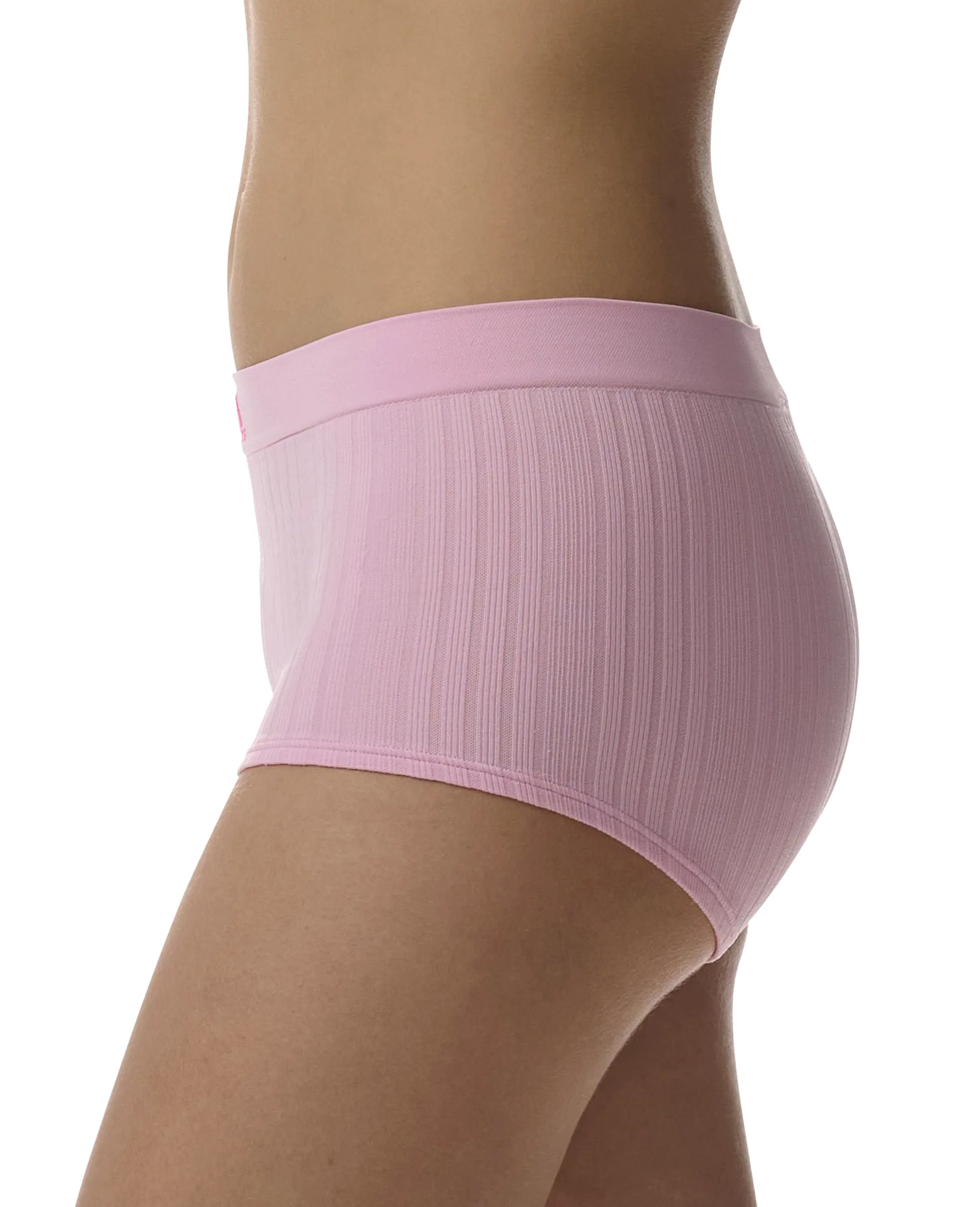 adidas Damskie krótkie majtki chłopięce, Wonder Pink żebrowany/biały/fioletowy odcień, S