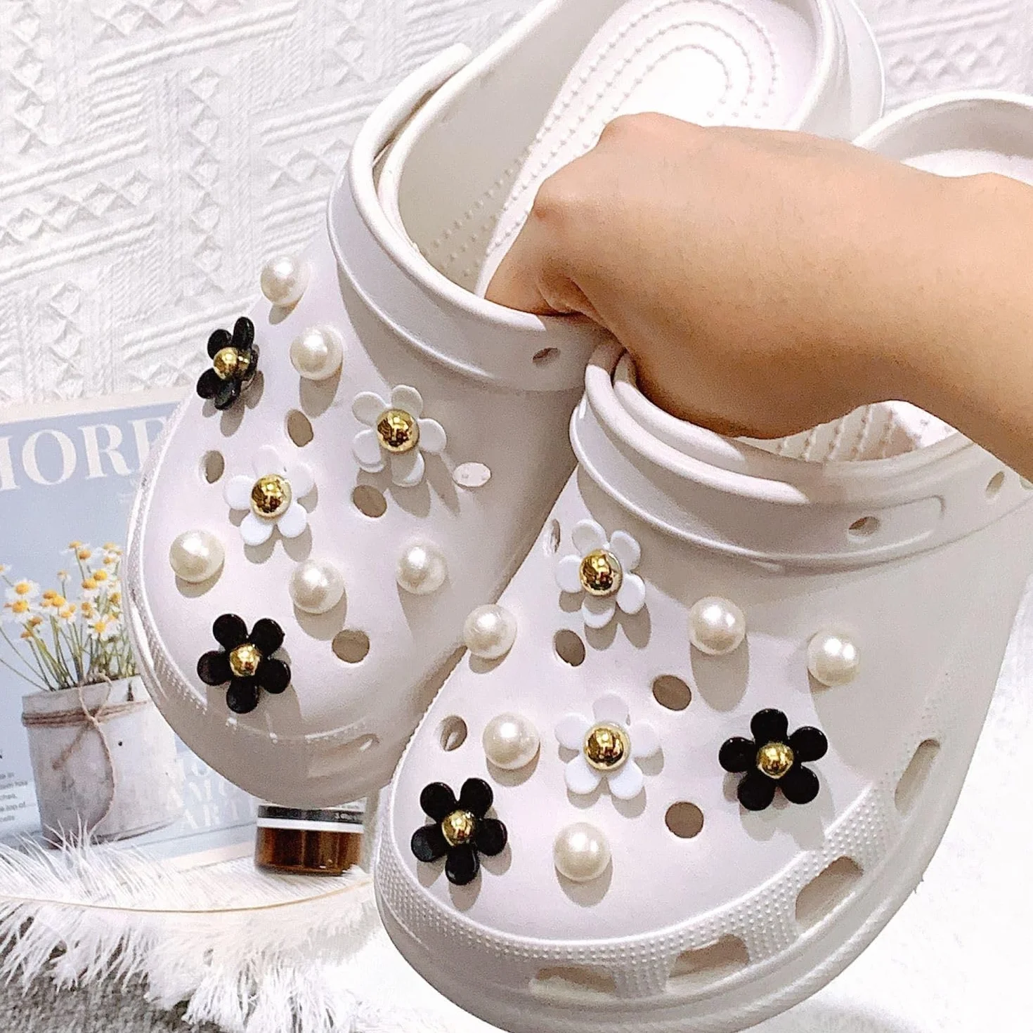 Charms do butów, 18 sztuk, zawieszki z motywem krokodyla dla dzieci, zawieszki w kształcie kwiatu, zawieszki do butów Crocs, zawieszki do butów, zawieszki do butów, z guzikami, do bransoletek Crocs,