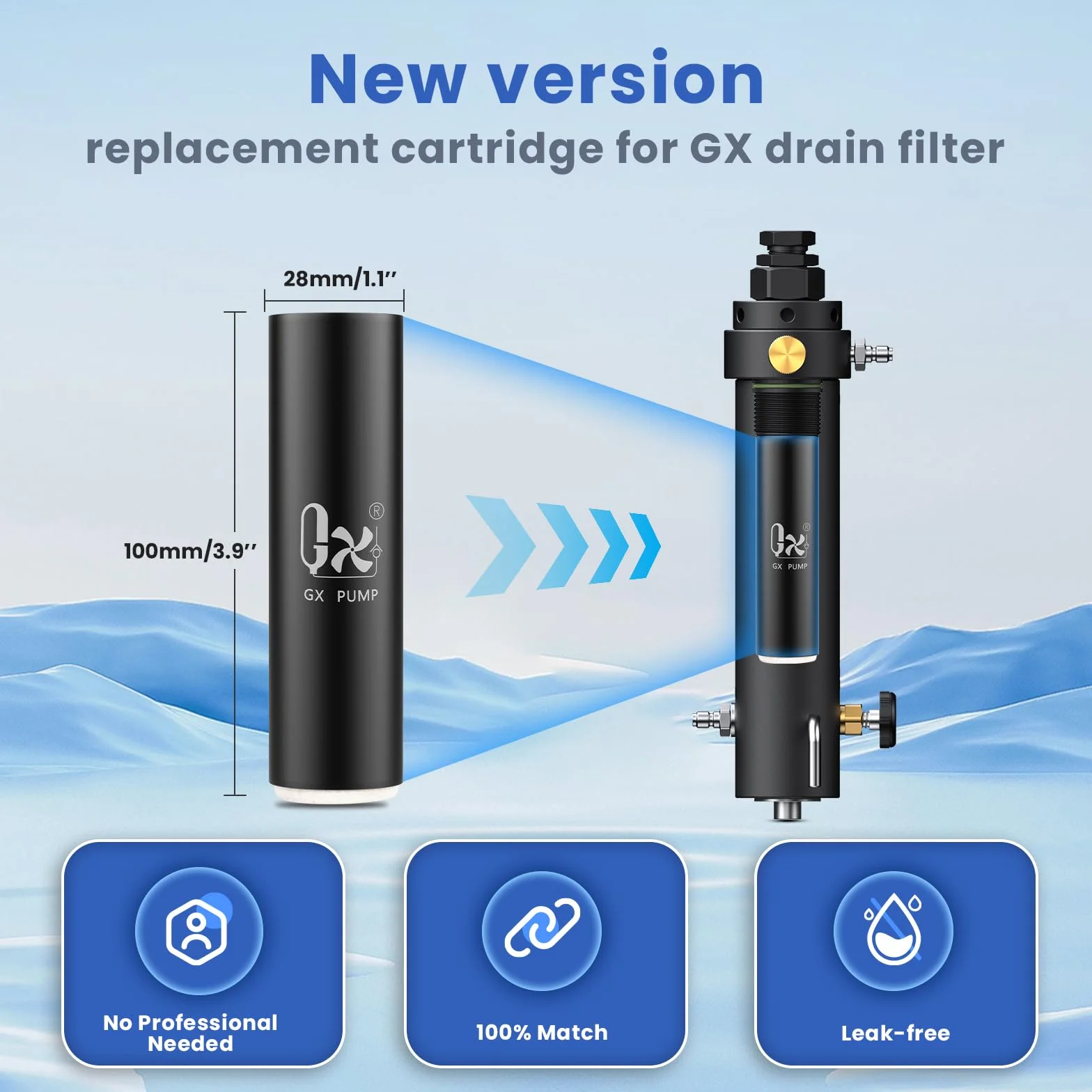 GX PUMP Zapasowe wkłady filtrujące 2-pak do filtra GX-Drain (2 sztuki)