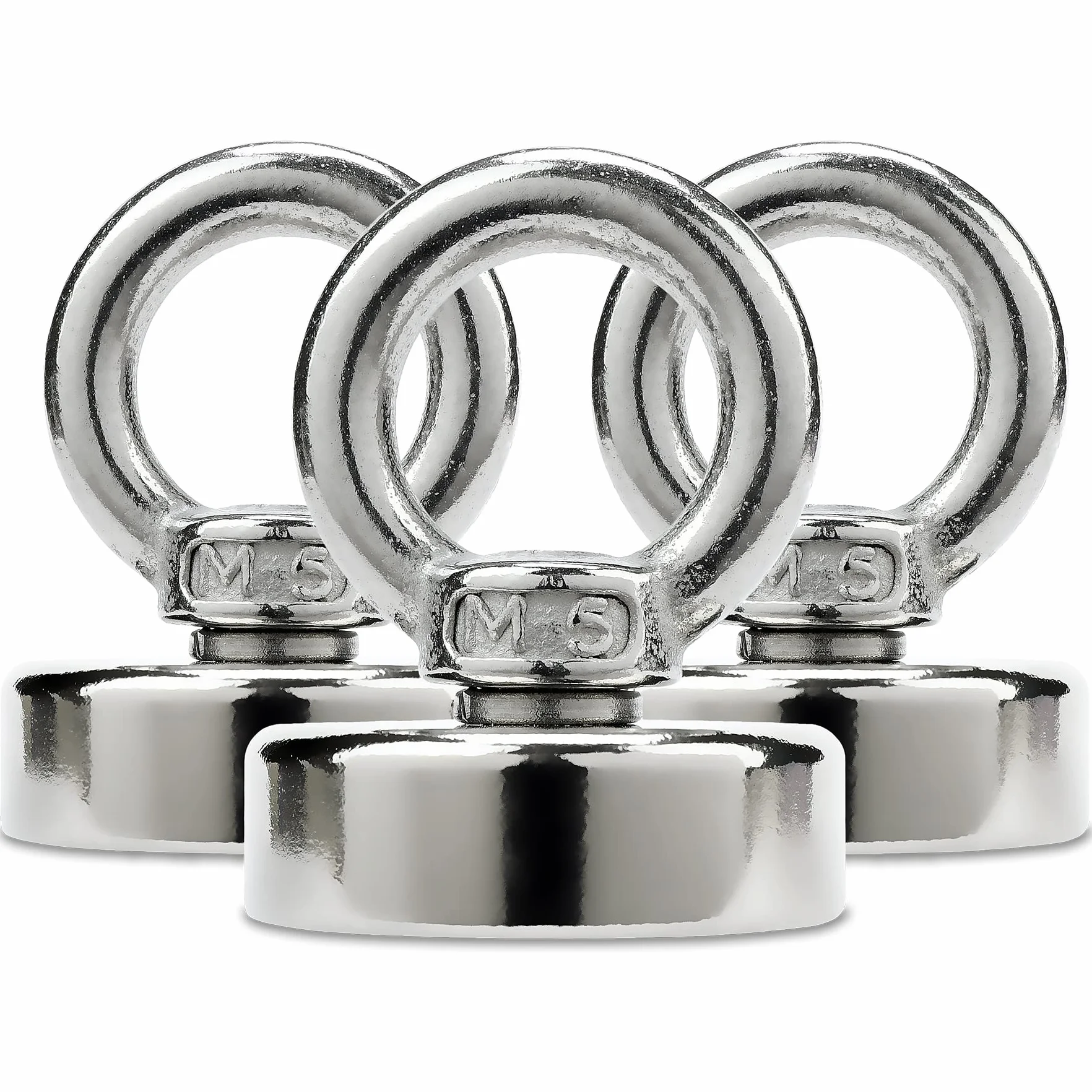 Sensei 3 sztuki Magnes neodymowy oczkowy Ø25 x H32 mm, bardzo mocny magnes w obudowie stalowej 20 kg udźwigu, magnes haczykowy