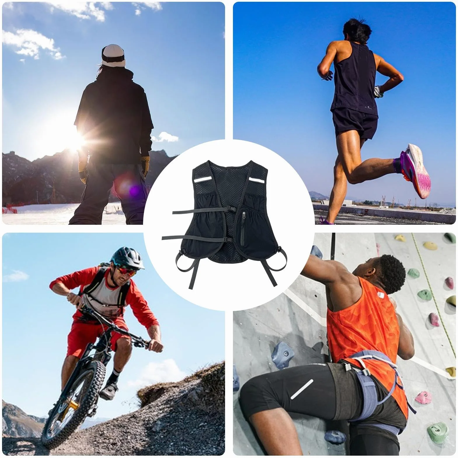 Kamizelka Biegowa Dla M? ?czyzn - Plecak z B?on? Wodn? do Joggingu | Plecako-Kamizelki Do Aktywno?ci Zewn?trz Sport Turystyka Bieganie Trekking Rower Fitness