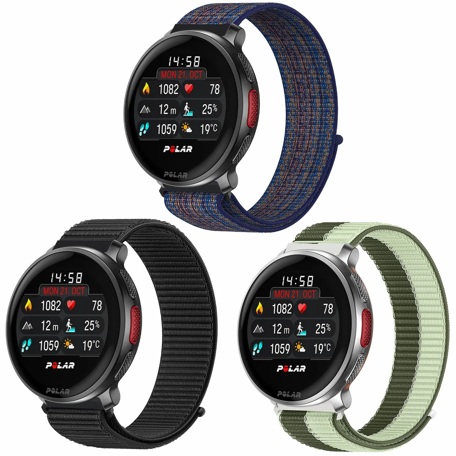 Polar Grit X Pro pasek do zegarka 22 mm nylonowy elastyczny sportowy