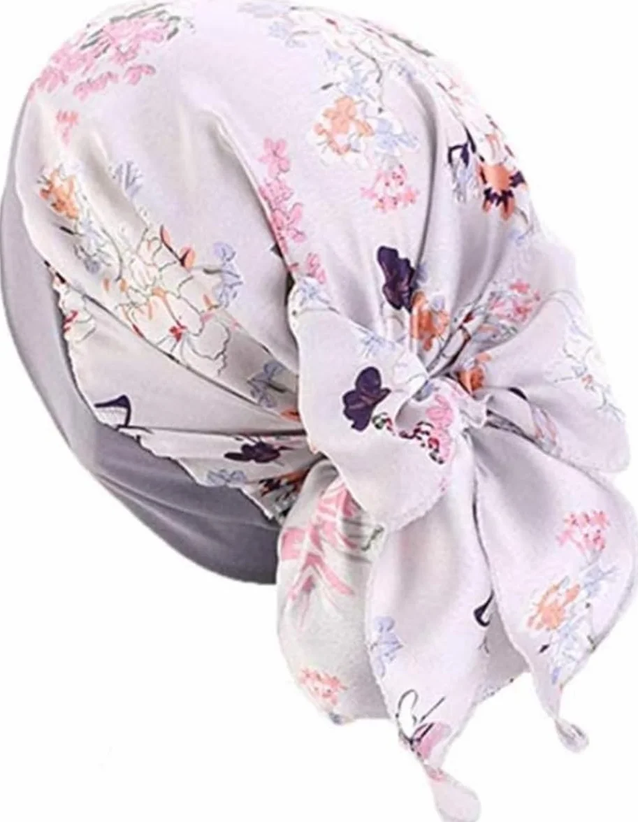 Chemioterapia Turban dla kobiet,Elegancki Lato Kapelusz Chemo,Szyfonowa opaska na głowę do wypadania włosów,Rak,Chemioterapia(fioletowy), Fioletowy, XL