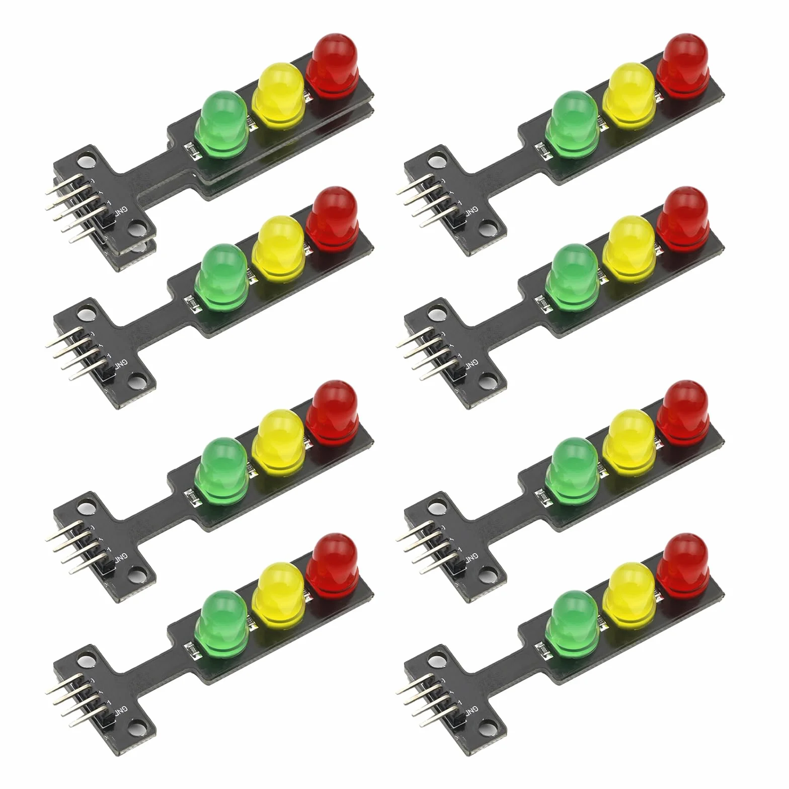 8 modułów świetlnych LED, 3,3-5 V, 8 mm, kreatywny zestaw "zrób to sam", mini sygnalizator świetlny, kompatybilny z Arduino