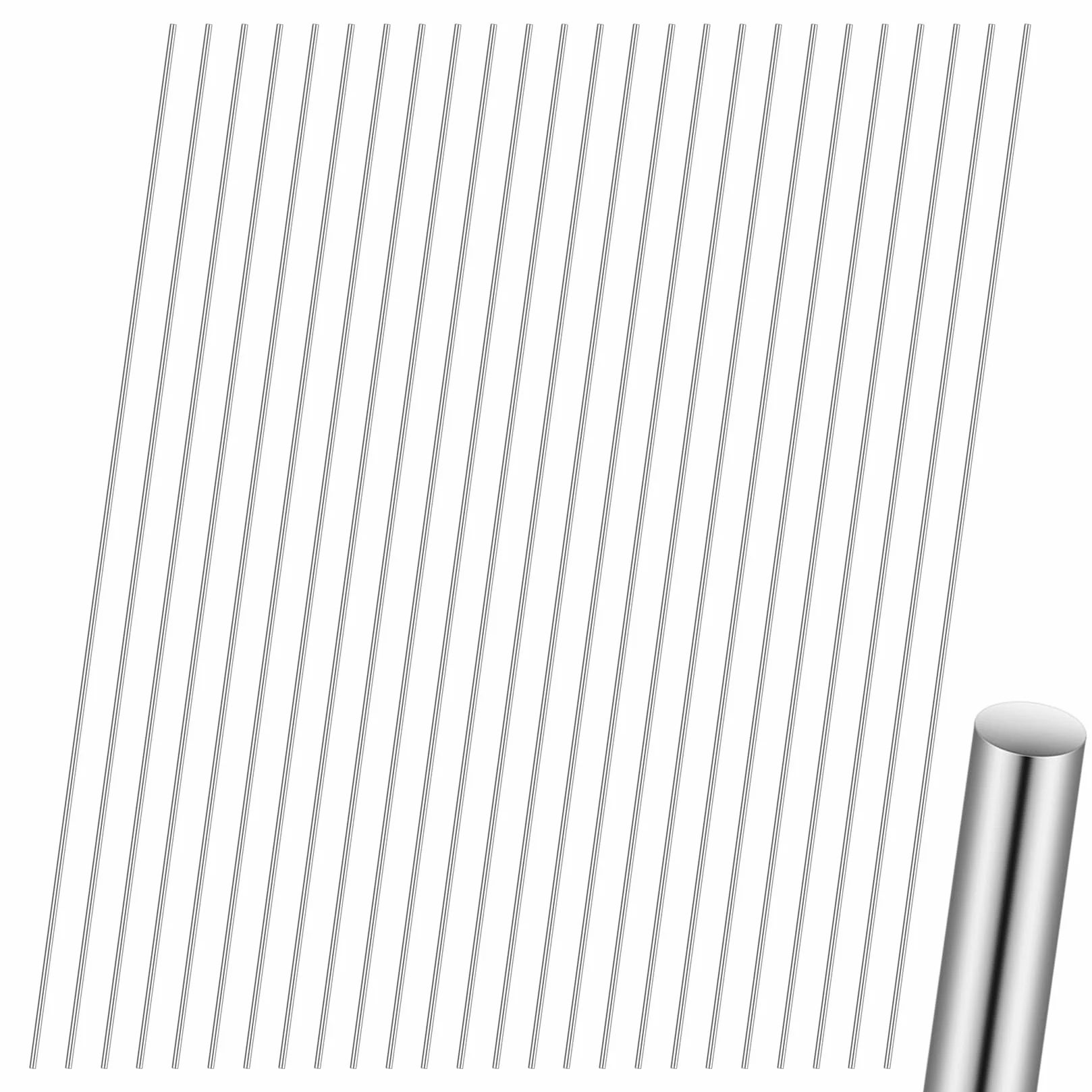 25 Sztuk Prętów Ze Stali Nierdzewnej, 2 x 300mm Okrągłe Pręty Ze Stali Nierdzewnej, Pręt Metalowy, 304 Pręty Ze Stali Nierdzewnej, Okrągły Pręt, Pełny Okrągły Pręt do Modeli Samolotów Samochodów DIY