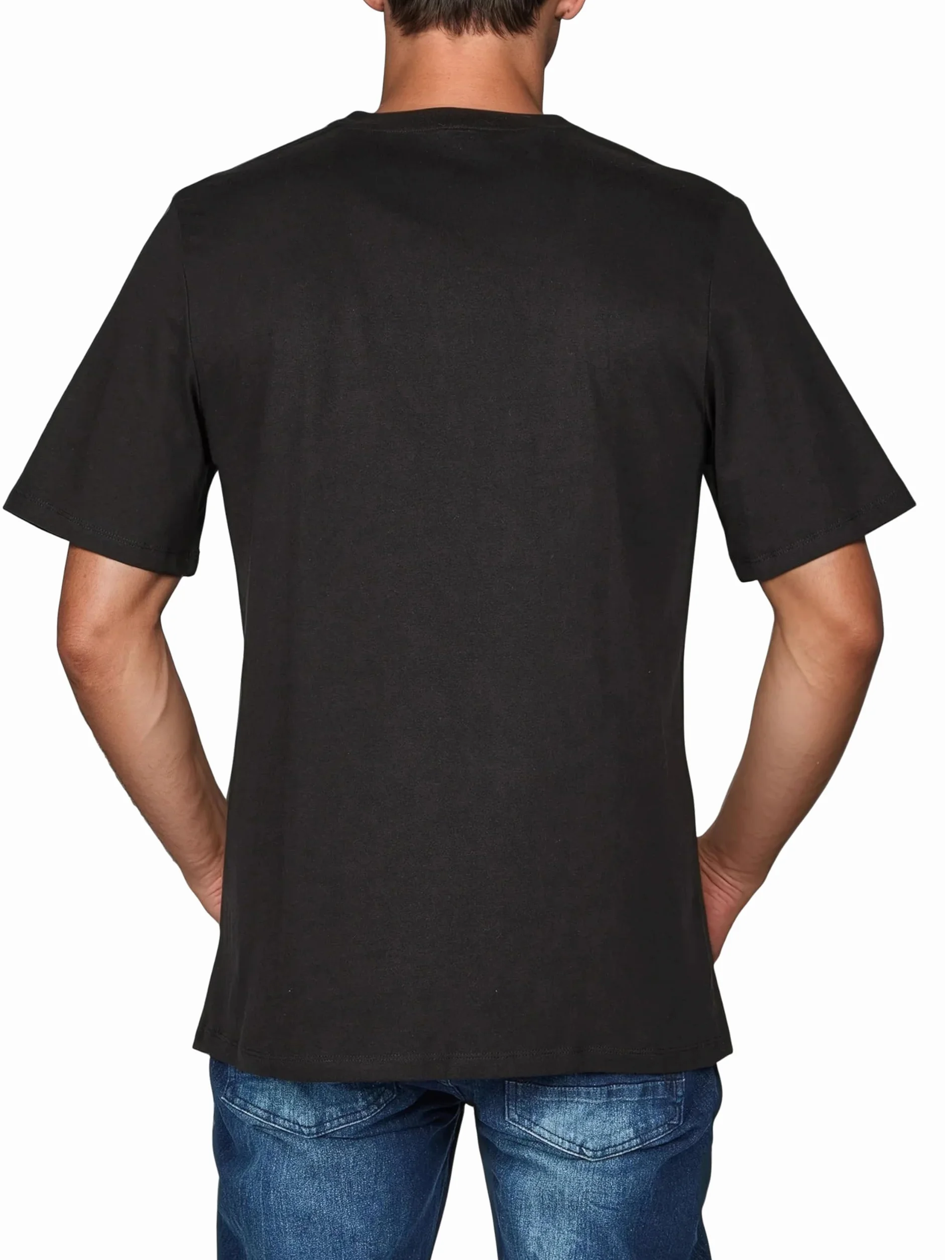 JACK & JONES JJLINO T-shirt z okrągłym dekoltem, z krótkim rękawem, krój regularny, na lato, 100% bawełna, czarny, biały, zielony, czerwony, niebieski, szary, S, M, L, XL, XXL, 3XL