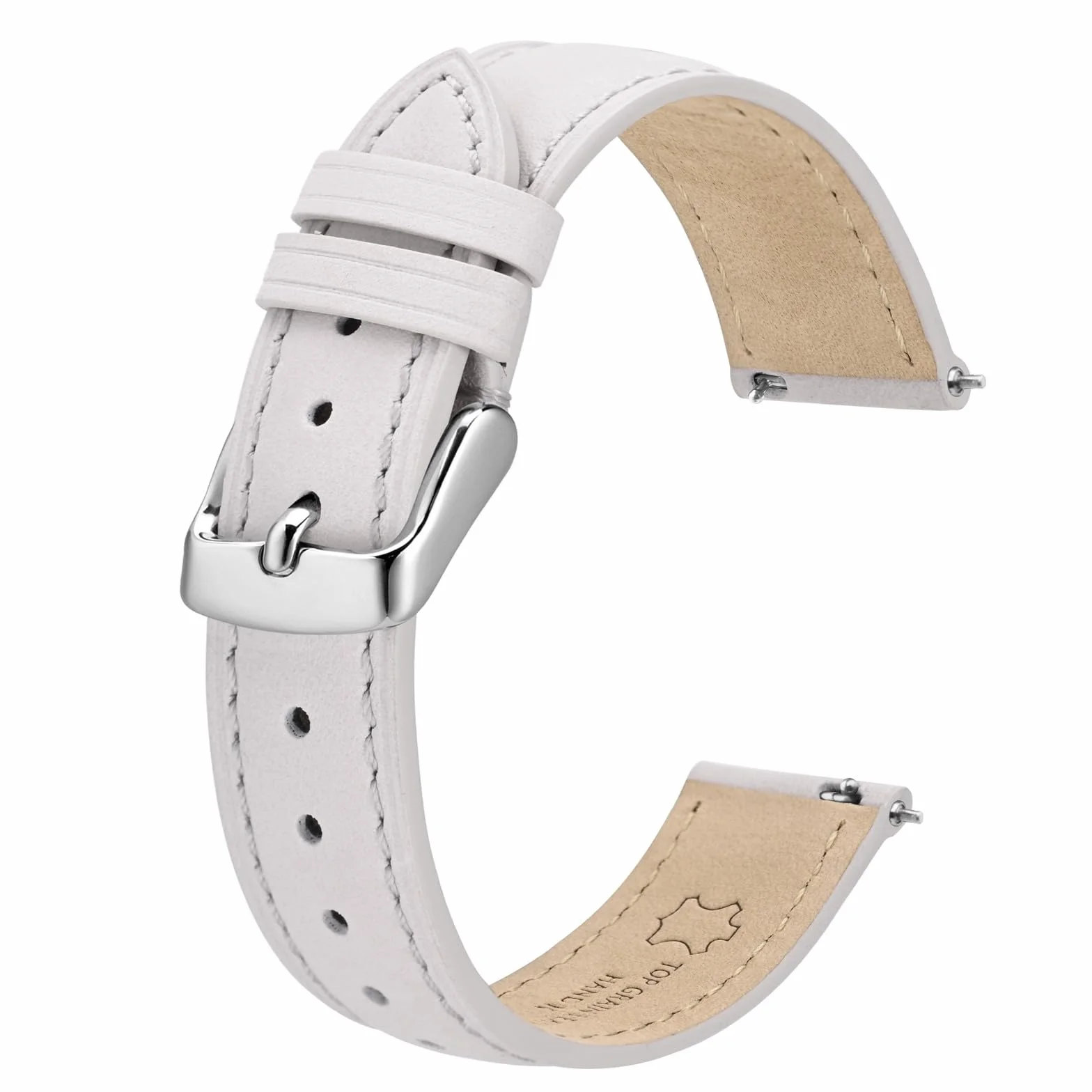 BISONSTRAP Elegancki skórzany pasek do zegarka z systemem szybkiego zapinania, dla kobiet i mężczyzn, dopasowany do uchwytów zegarków o szerokości 12 mm, 14 mm, 15 mm, 16 mm, 17 mm, 18 mm i 20 mm