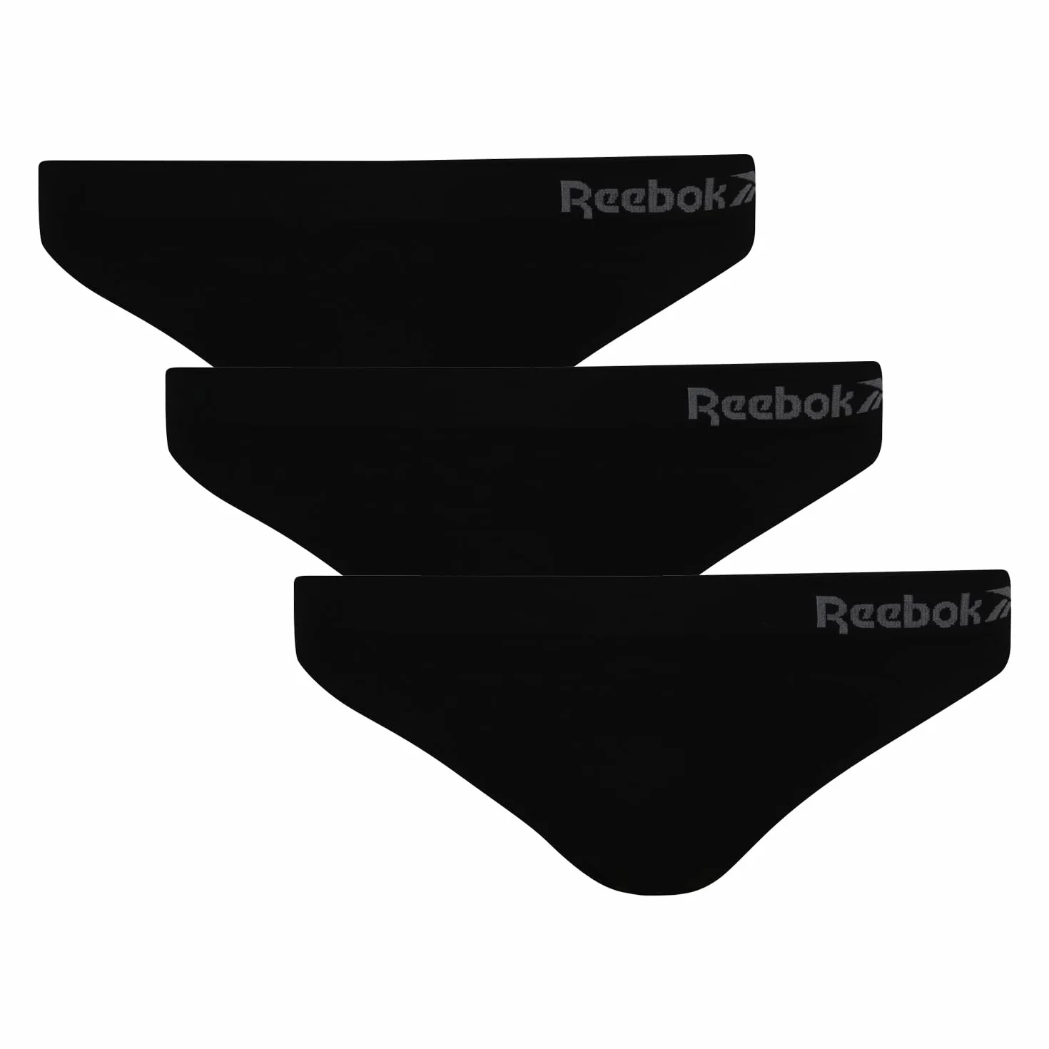 Reebok Dolna warstwa bazowa Kobiety Damskie Stringi Reebok Bezszwowe 3 Szt. Czarne