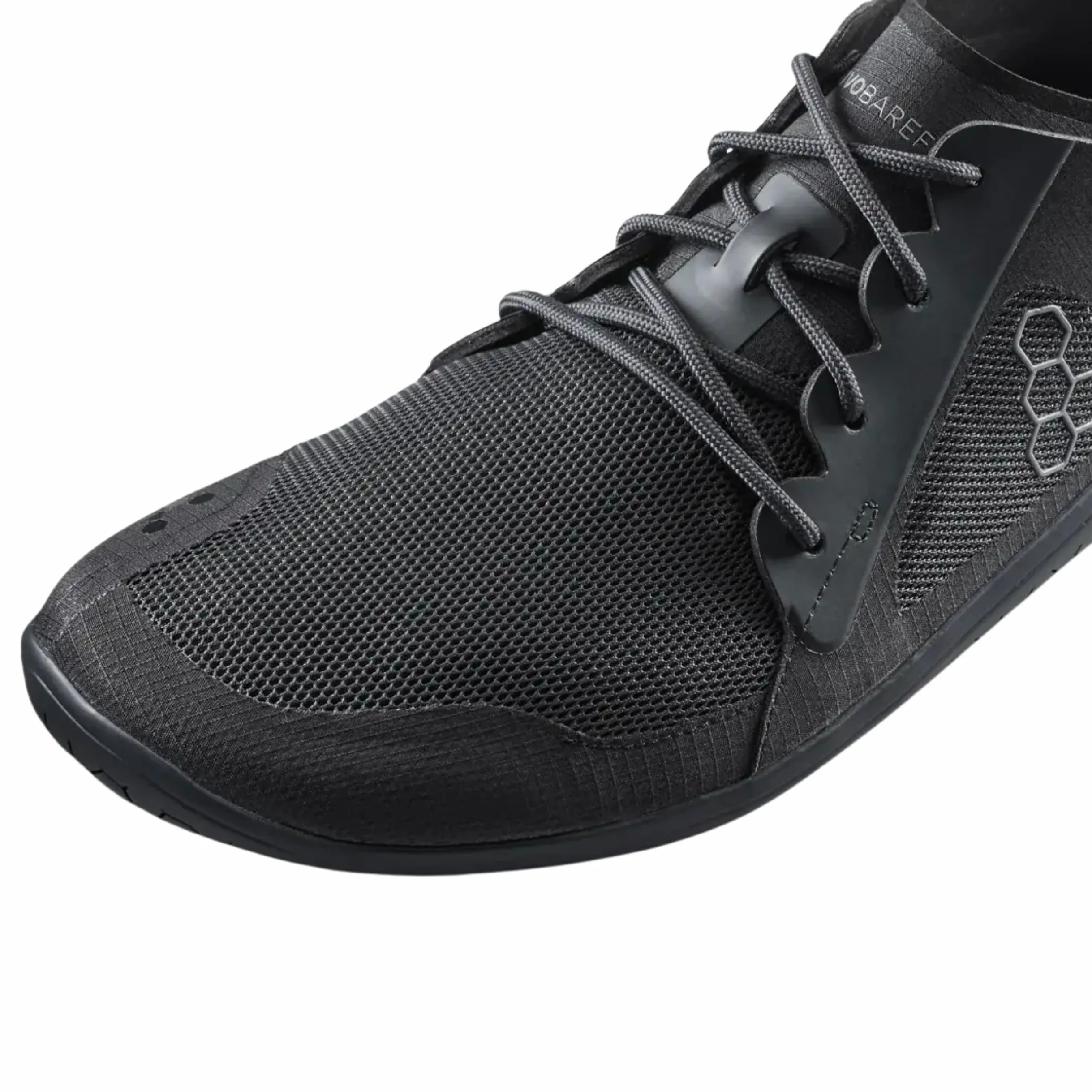 VIVOBAREFOOT Primus Lite IV Obsidian Drop 1 (309253-01) Męskie buty barefoot czarne oddychające sznurowane płaskie buty do kostek, siatkowe