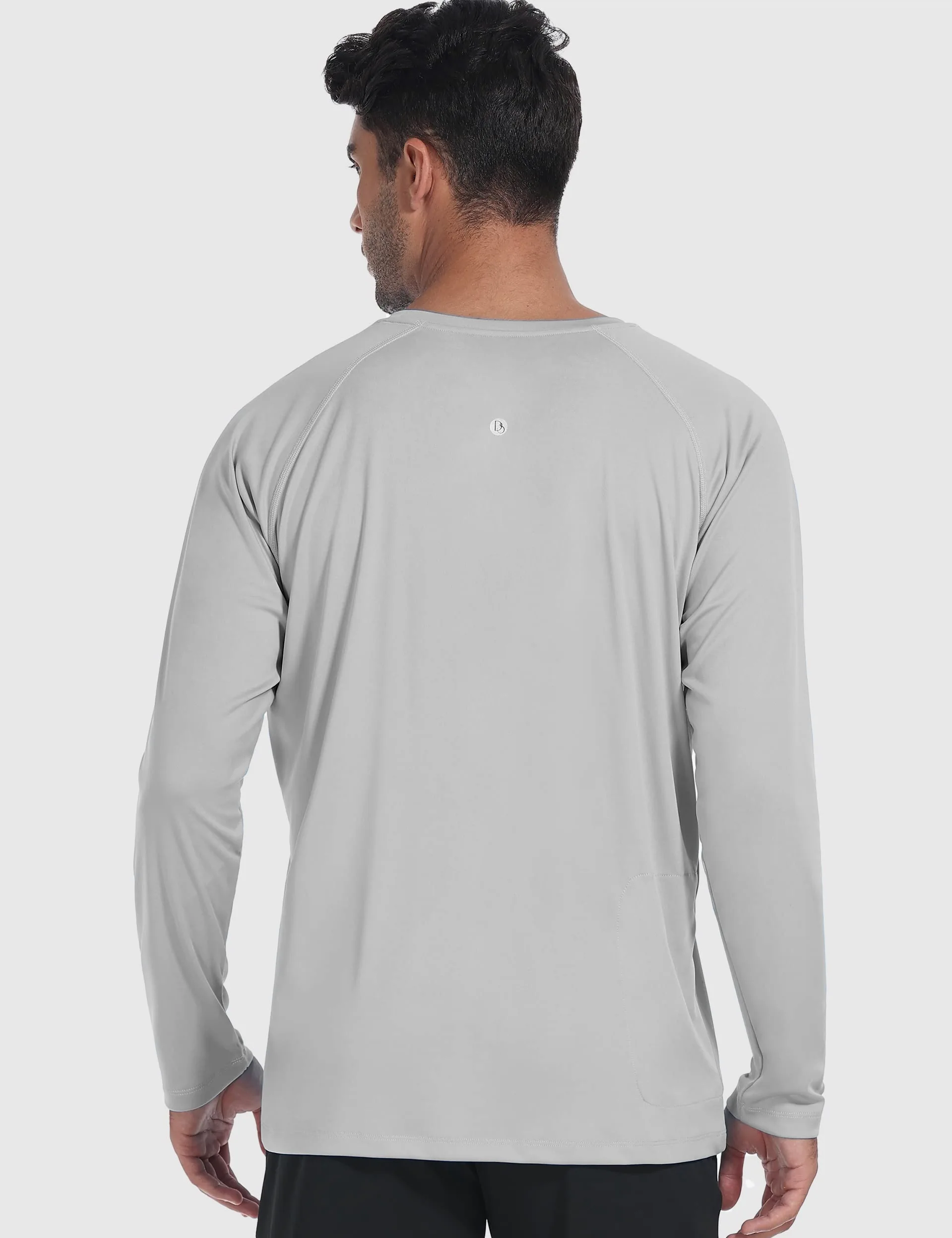 Desol Męska koszulka Rashguard z kieszeniami UV, UPF 50+, ochrona przed słońcem, koszulka z długim rękawem, do surfowania, biegania, pływania, wędrówek