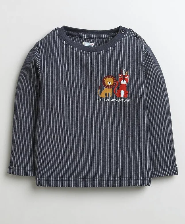 BUMZEE Peb9636 T-shirt termiczny i spodnie do biegania dla chłopców, pełne rękawy, bawełna, ciemnoszary