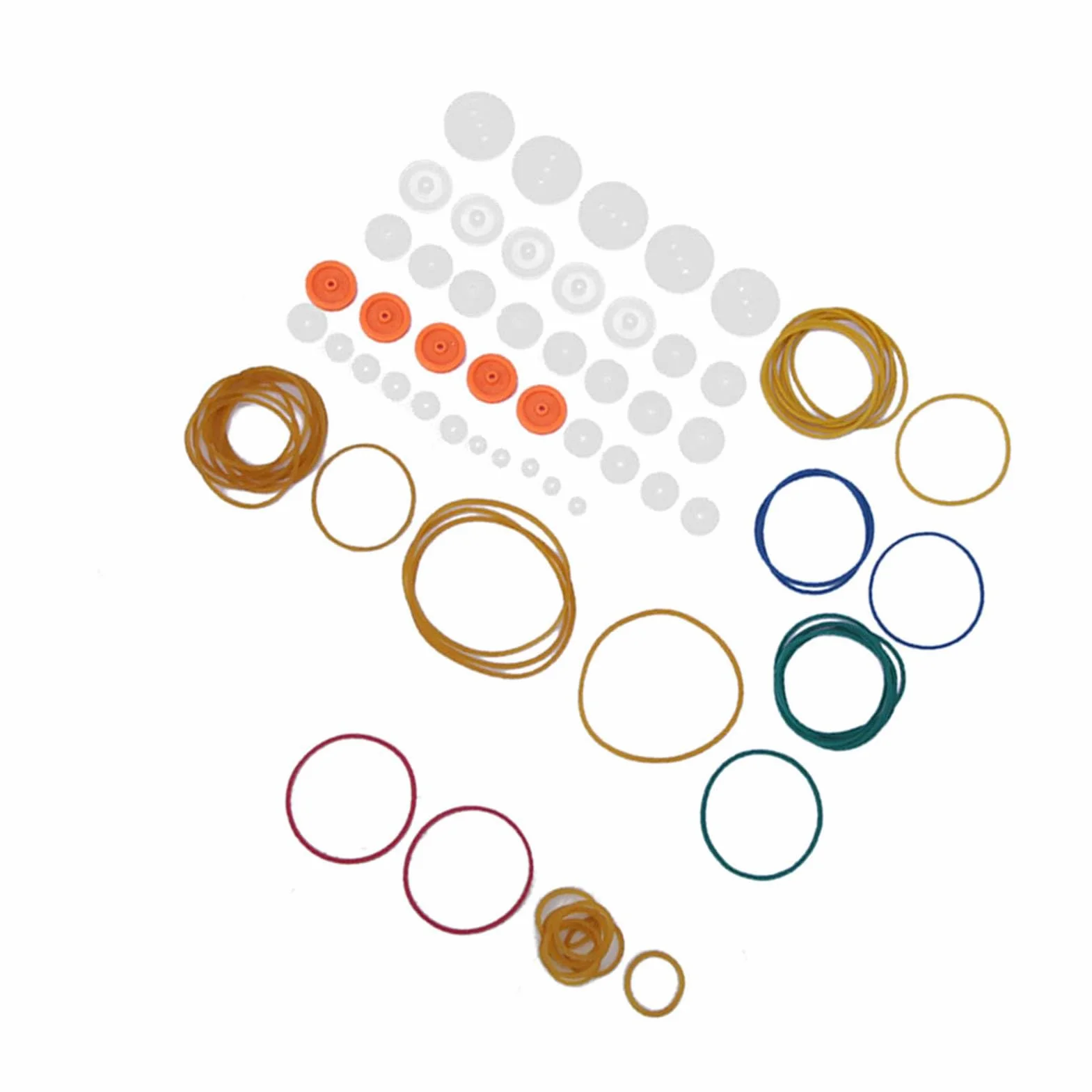 Zestaw Kół Pasowych, 84 Sztuk/Zestaw Heavy Duty Diy Zabawkowy Model Koła Pasowego Transmisja Koło Pasowe Gumka Zestaw Kombinowany Do Projektów Diy