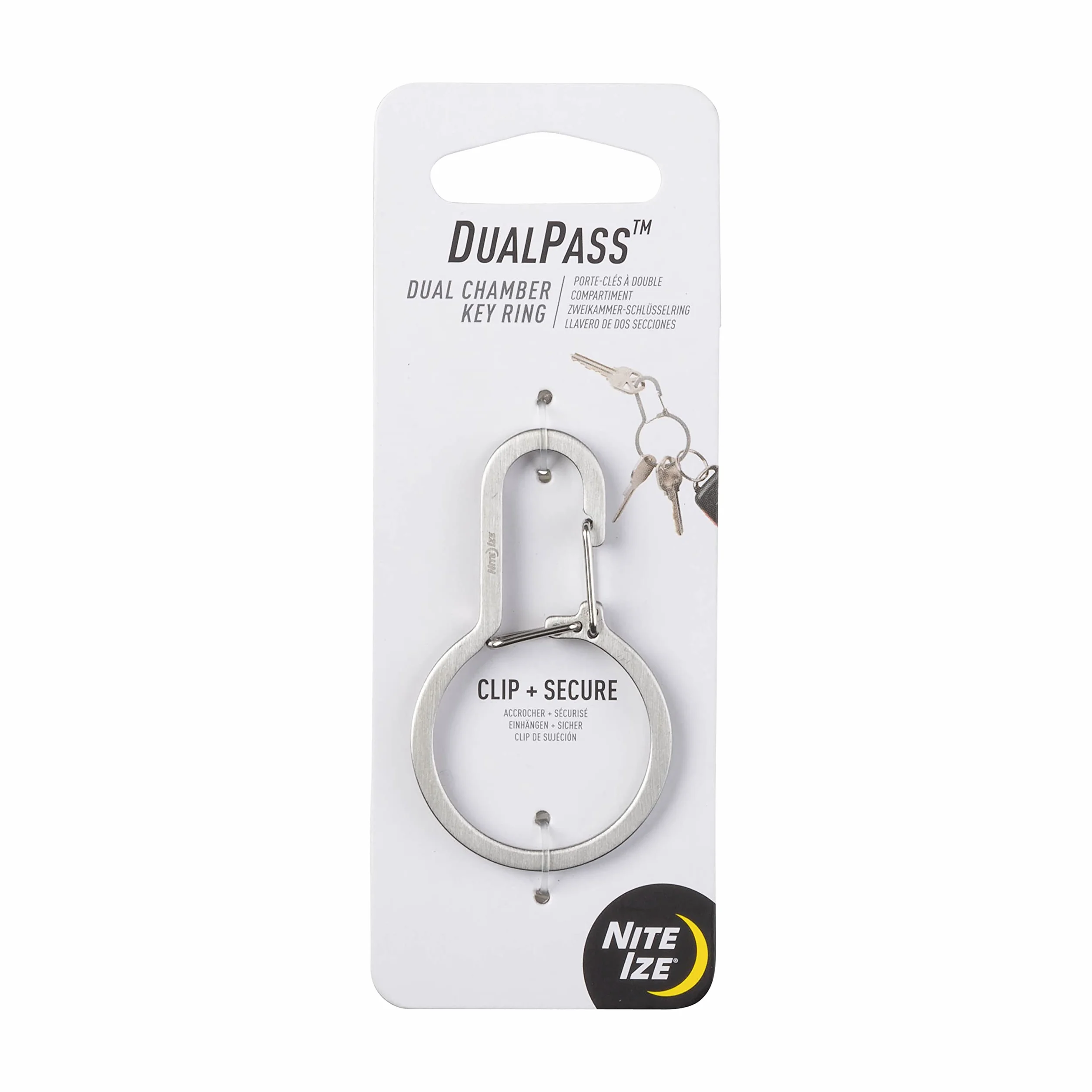 Nite Ize DualPass Dwukomorowy brelok do kluczy, Split Ring