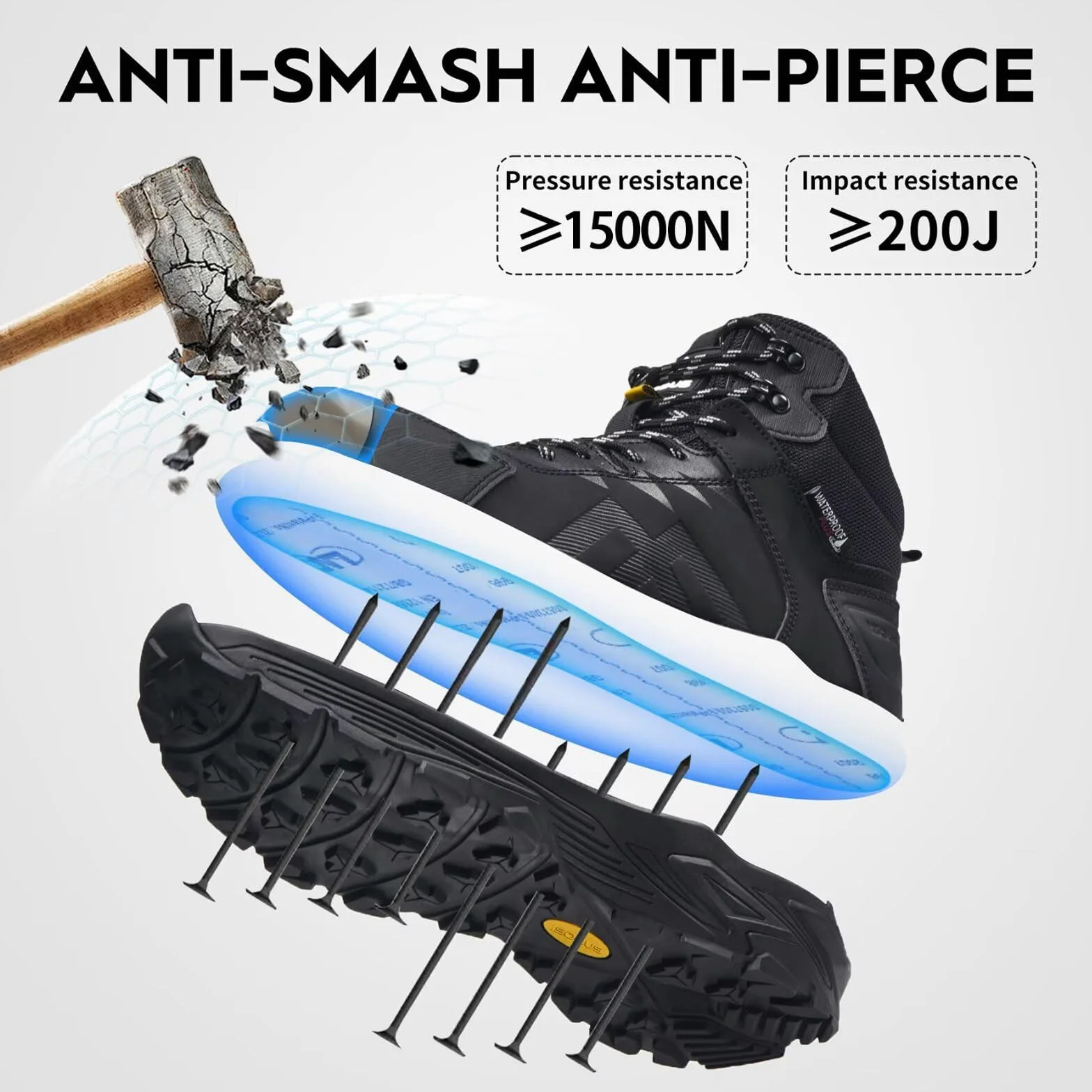 Buty ochronne Męskie Obuwie robocze Wysokie S3 ESD Buty robocze Damskie Wodoodporne Oddychające Stalowe noski Wygodne