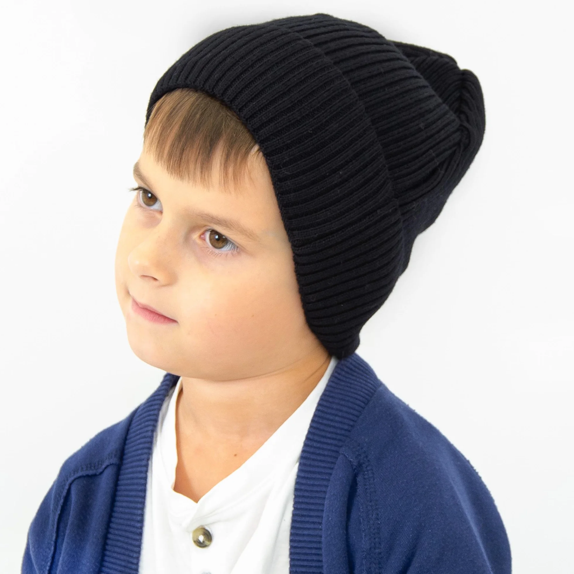 molti Dziecięca czapka beanie, 100% wełna z merynosów, dzianina, bez pomponu, oddychająca i wygodna, rozmiar 52-54, w 5 kolorach