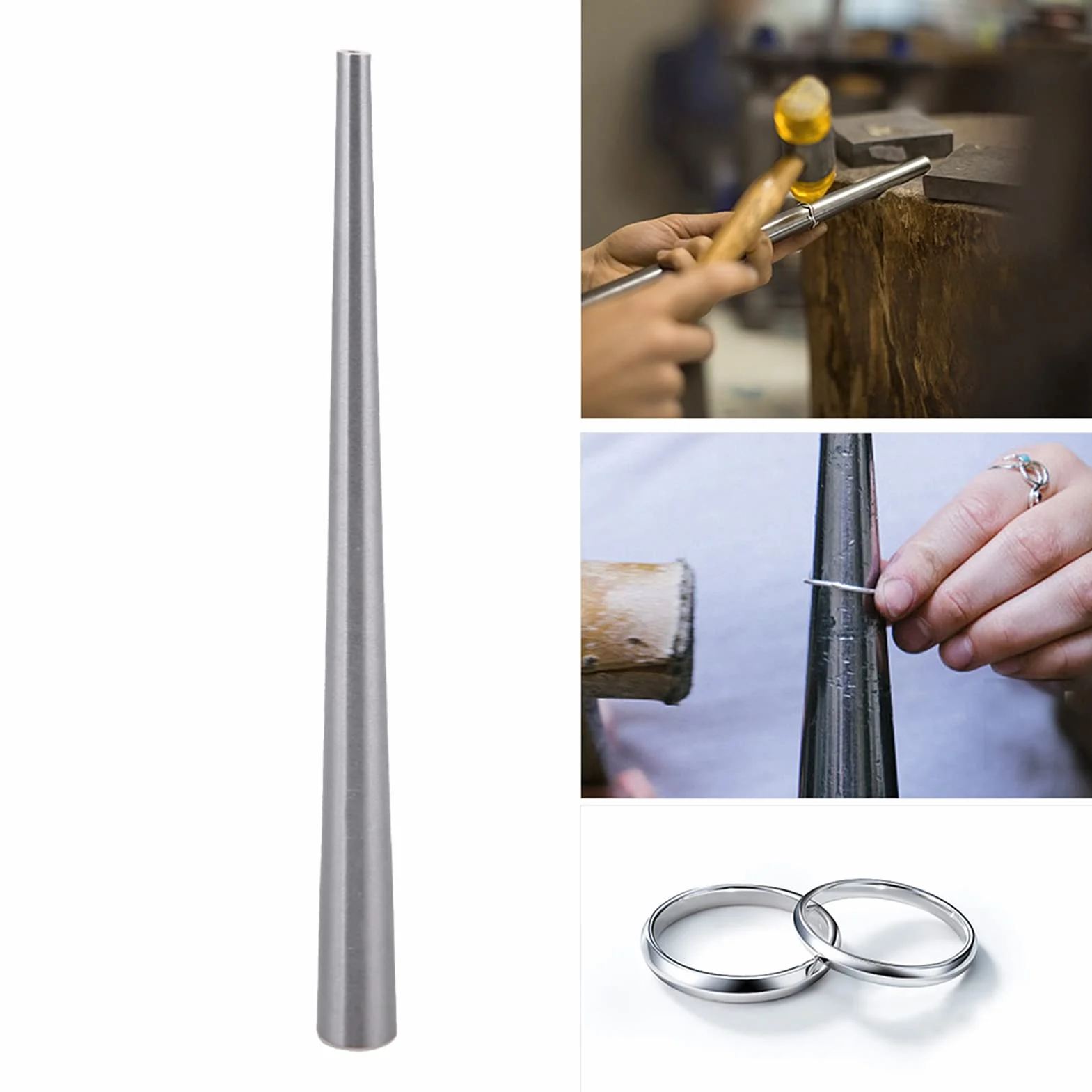 Stalowy trzpień, Stick Mandrel Sizer Narzędzie do Biżuterii Pierścionek Ring Forming (18,5 cm) Okrągły Sizer Stick Uk Prime ze Stali Nierdzewnej Powiatnik