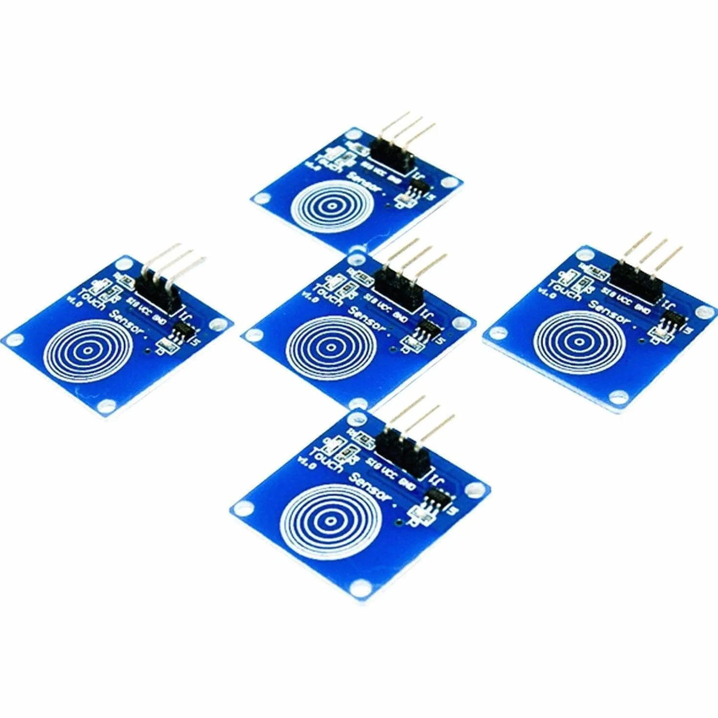 AZDelivery 5 x Cyfrowy pojemnościowy czujnik dotykowy TTP223B, moduł przełączający kompatybilny z Arduino i Raspberry Pi, w tym E-Book!