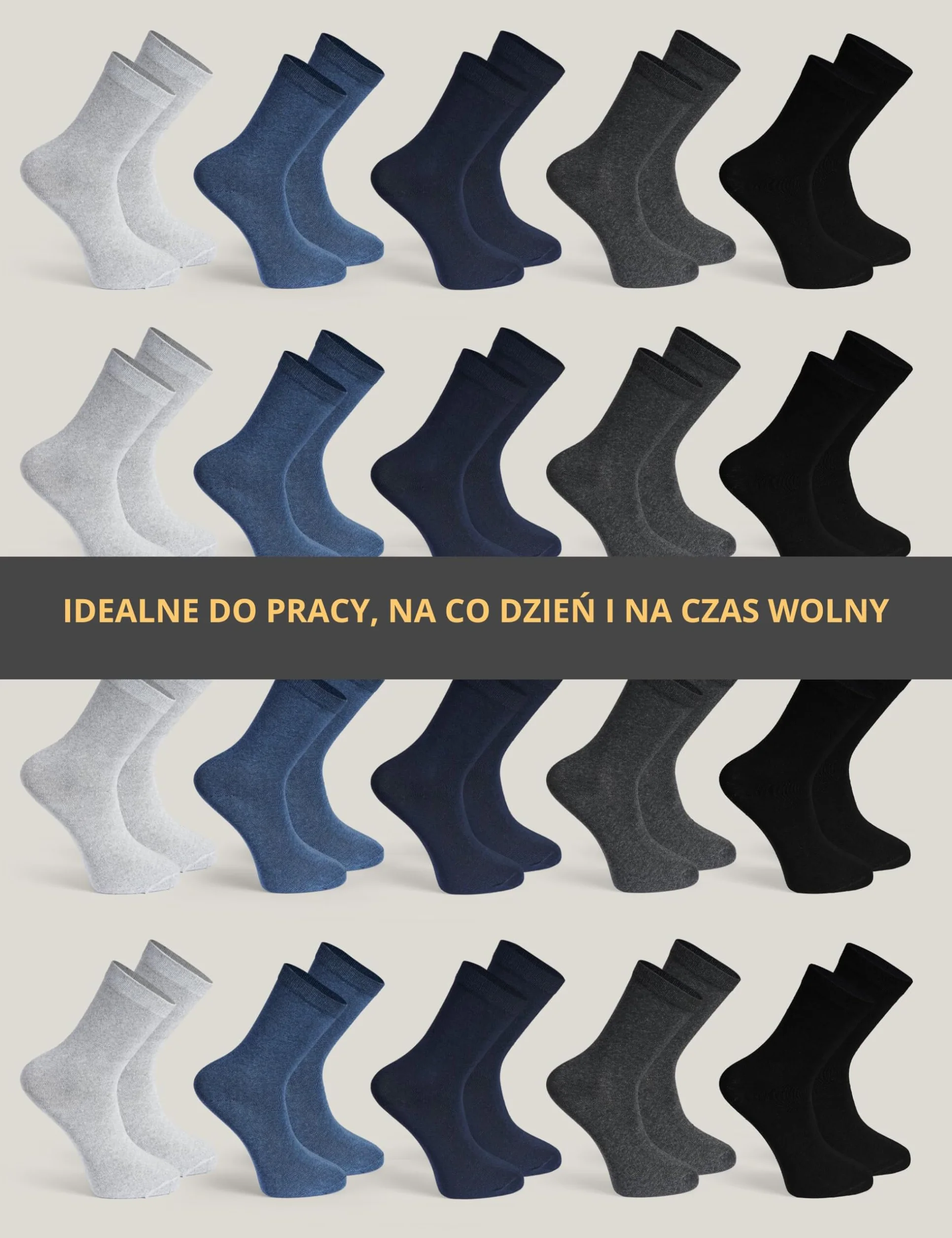Basic Treasure 20 par skarpetek dla chłopców, kobiet i mężczyzn, skarpetki bawełniane