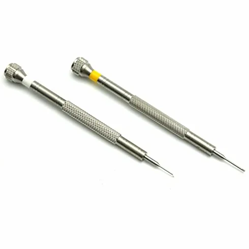 Zestaw śrubokrętów do naprawy zegarka, 2 sztuki śrubokrętów płaskich 0,6 mm - 2,0 mm, zestaw narzędzi do naprawy zegarków
