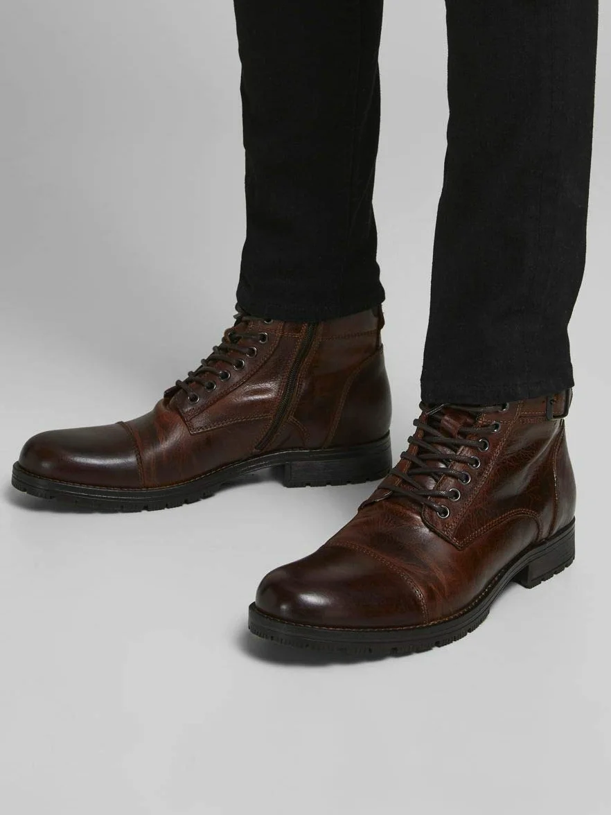 JACK & JONES JFWALBANY LEATHER ANTHRACITE STS - Chukka Boots Mężczyźni