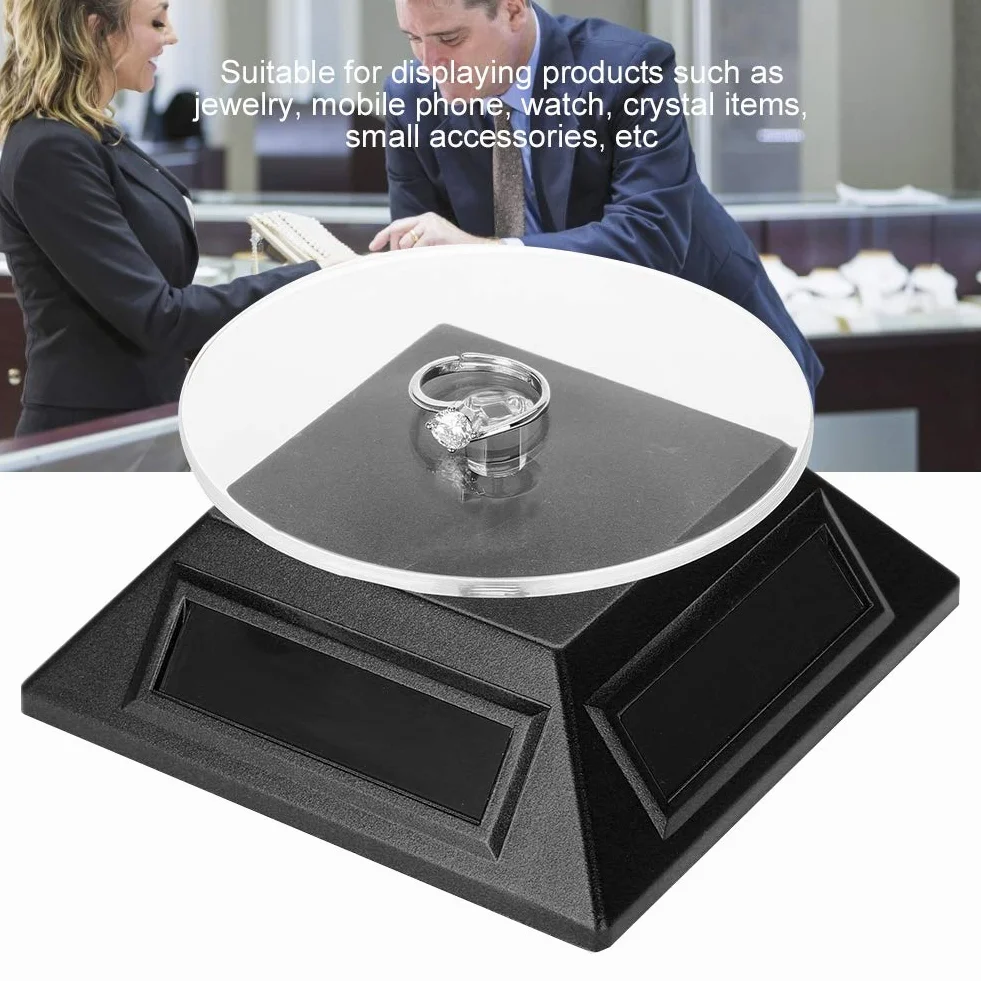 Stojak Obrotowy, Prezentacja Solarna 360 Stopni Obrotowy Organizer, Gramofon Na Produkty Fotograficzne, Biżuteria, Ciasto(Czarny)